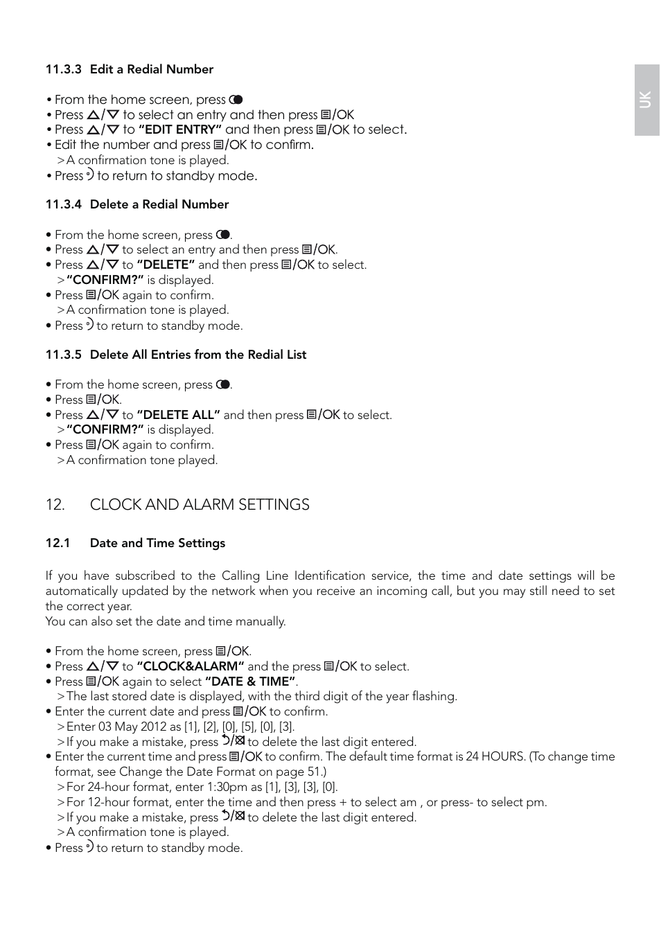 Clock and alarm settings | AEG Eclipse 10 User Manual | Page 17 / 34