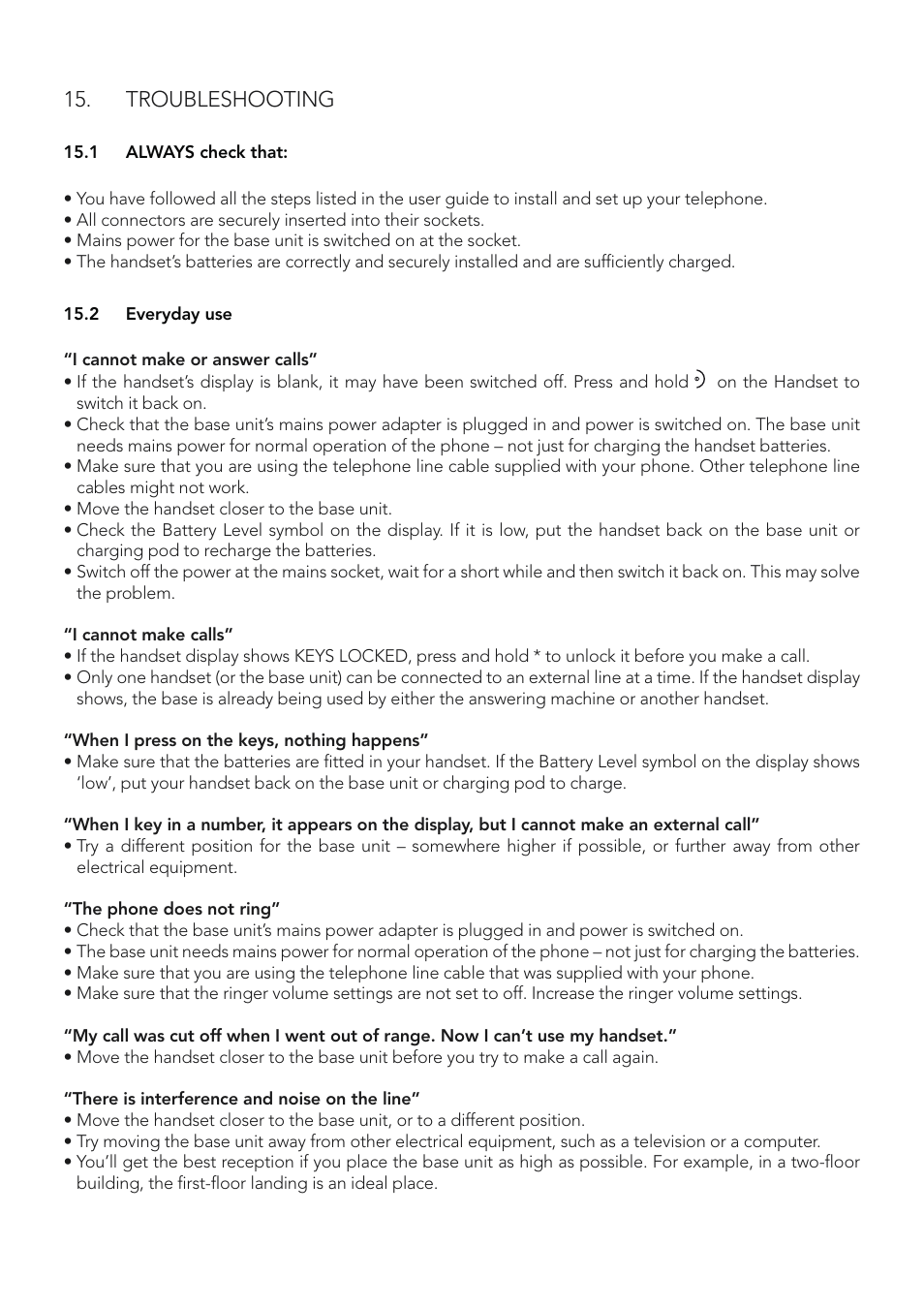 Troubleshooting | AEG Eclipse 10 User Manual | Page 28 / 34