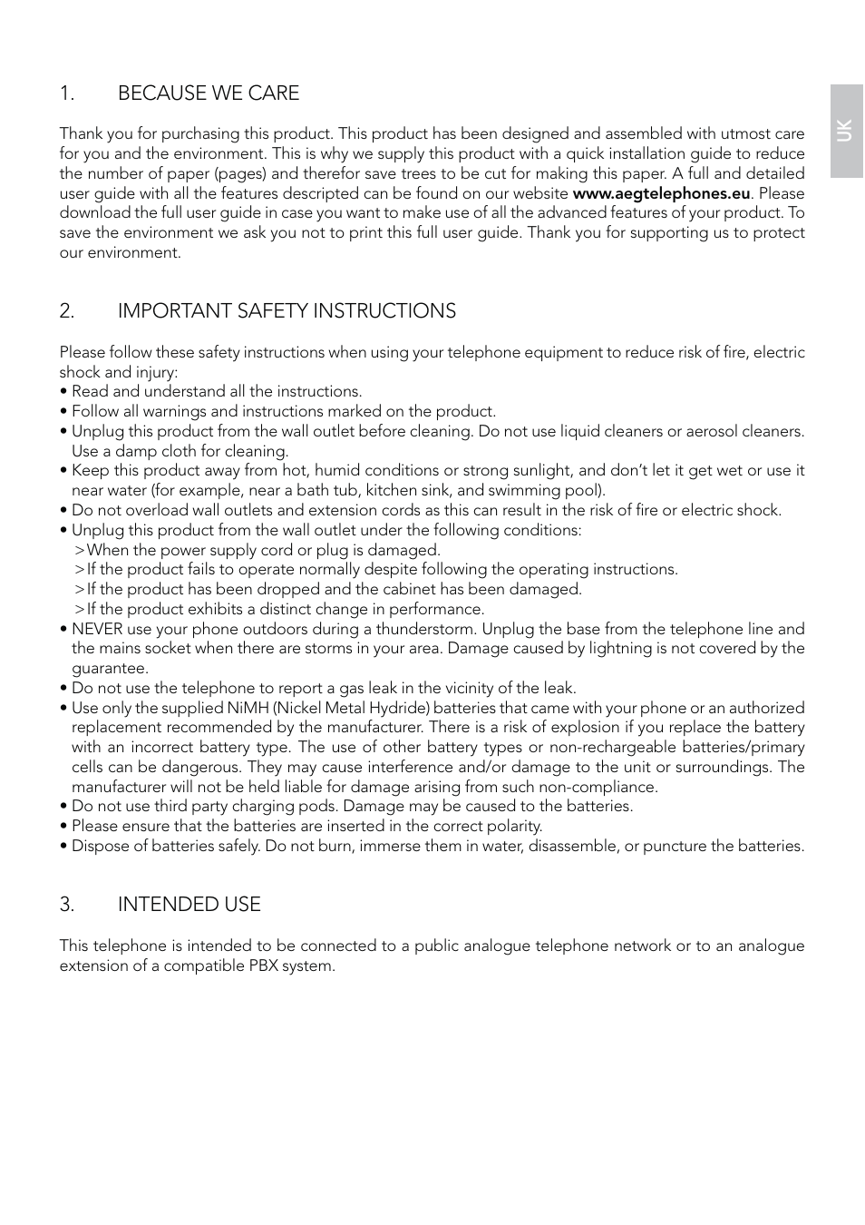 AEG Eclipse 10 User Manual | Page 3 / 34