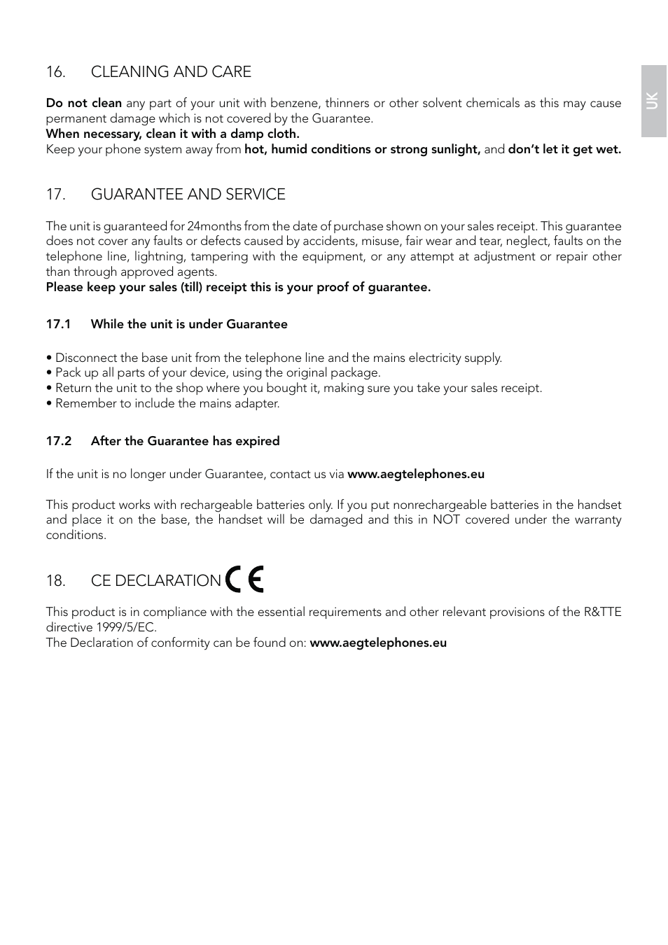 AEG Eclipse 10 User Manual | Page 31 / 34
