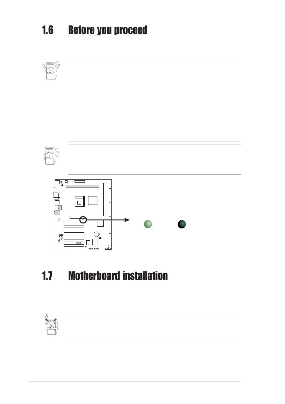 7 motherboard installation, 6 before you proceed, 1 placement direction | Asus P4SDX User Manual | Page 18 / 64