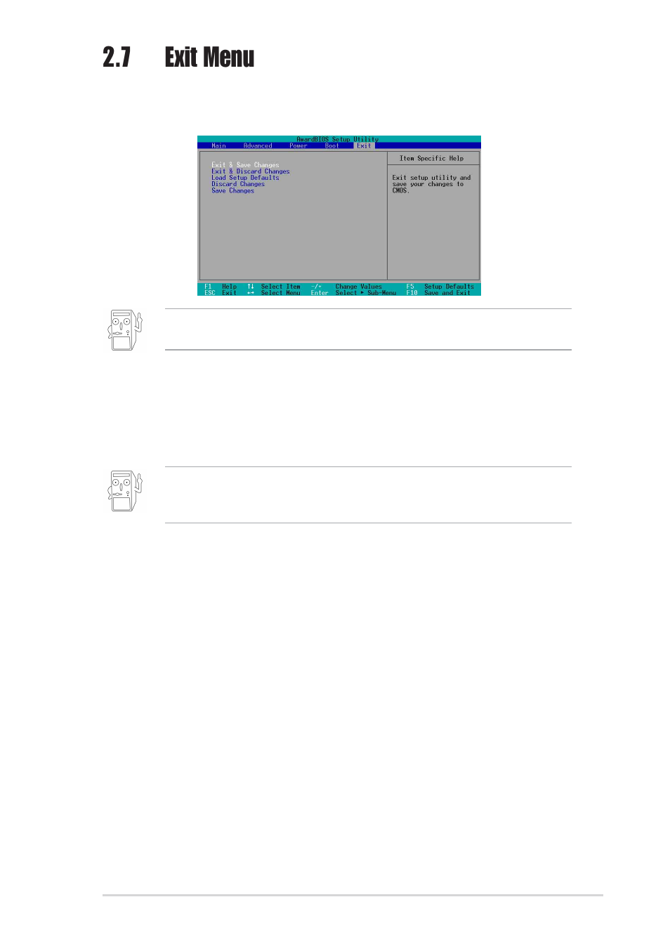 7 exit menu | Asus P4SDX User Manual | Page 57 / 64