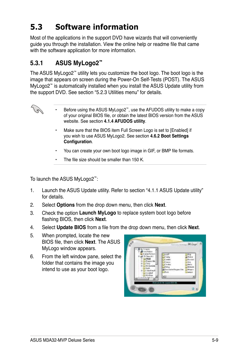 3 software information, 1 asus mylogo2 | Asus DELUXE SERIES M3A32-MVP User Manual | Page 121 / 176