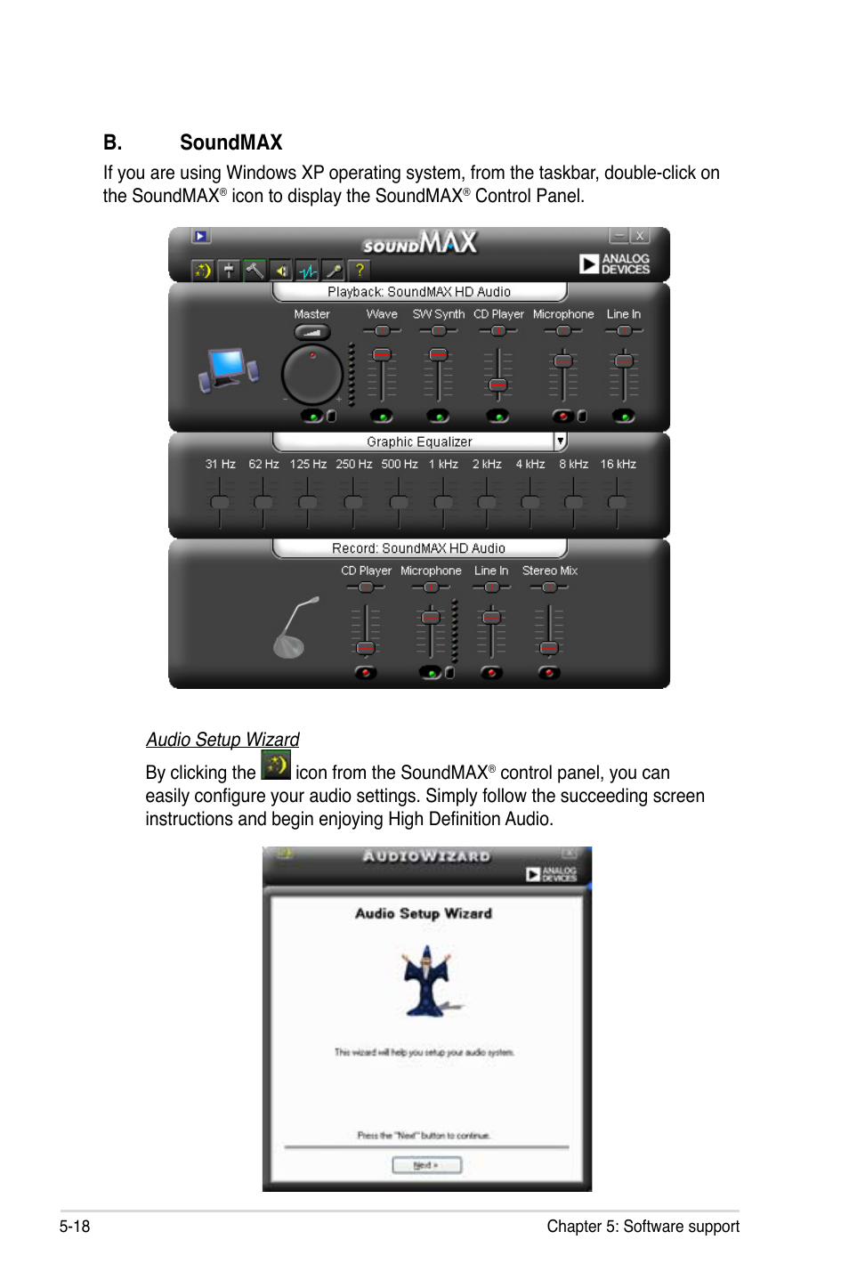 B. soundmax | Asus DELUXE SERIES M3A32-MVP User Manual | Page 130 / 176