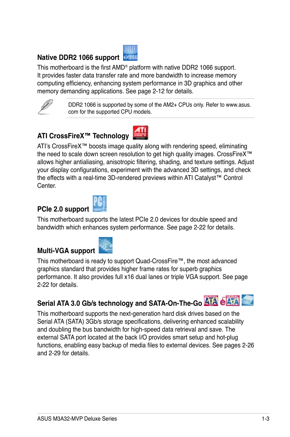 Asus DELUXE SERIES M3A32-MVP User Manual | Page 19 / 176