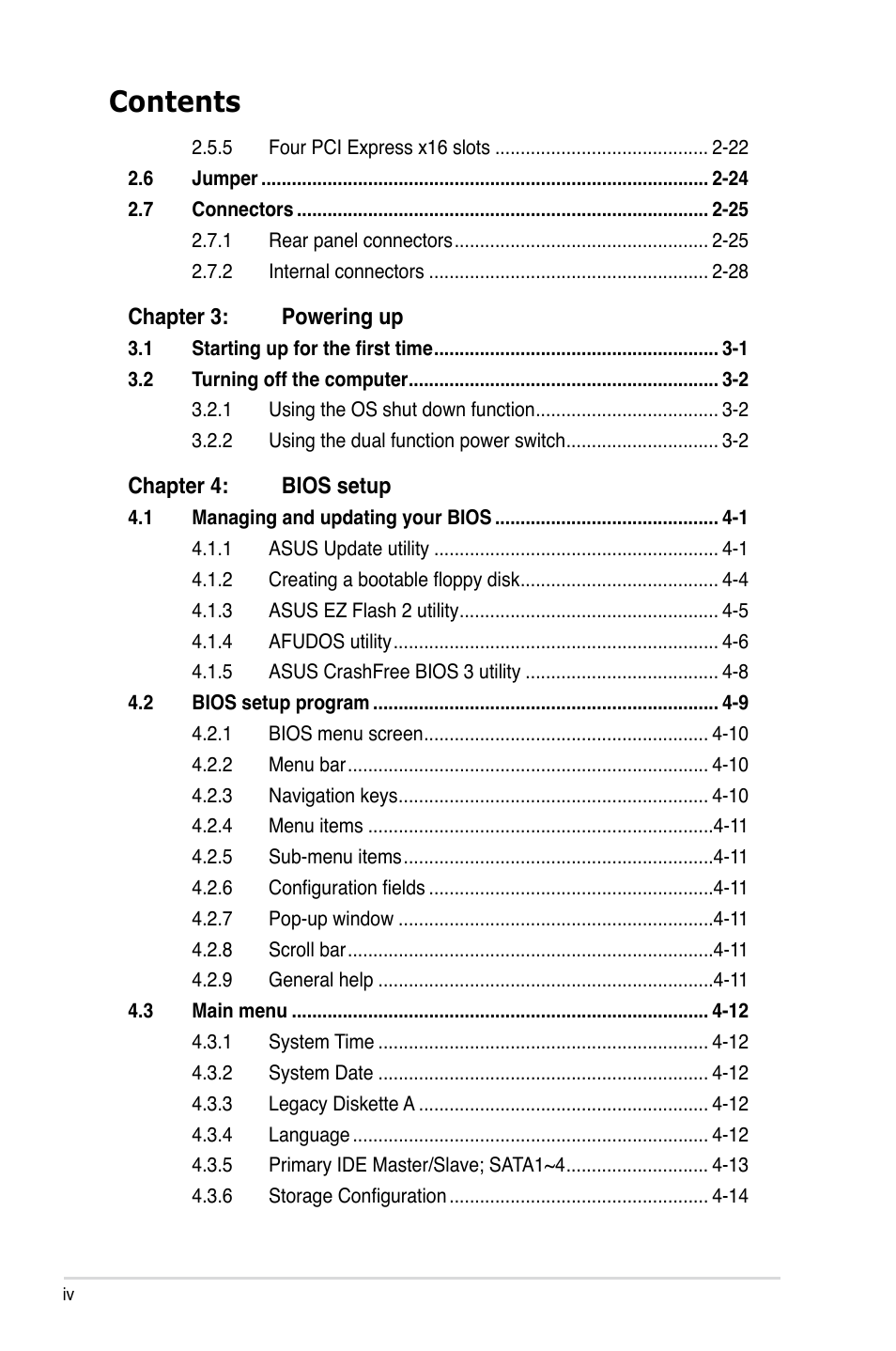 Asus DELUXE SERIES M3A32-MVP User Manual | Page 4 / 176