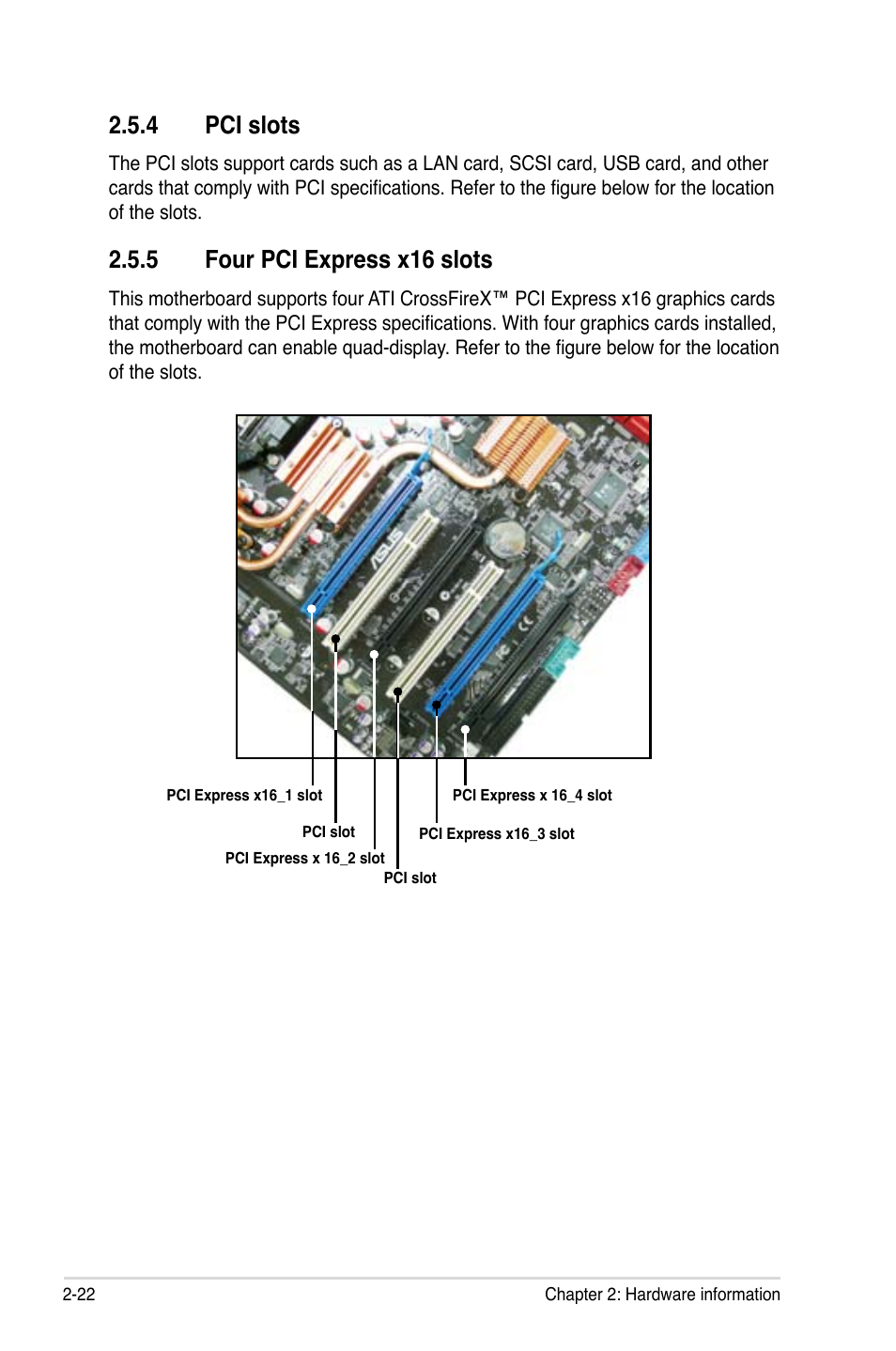 4 pci slots, 5 four pci express x16 slots | Asus DELUXE SERIES M3A32-MVP User Manual | Page 48 / 176