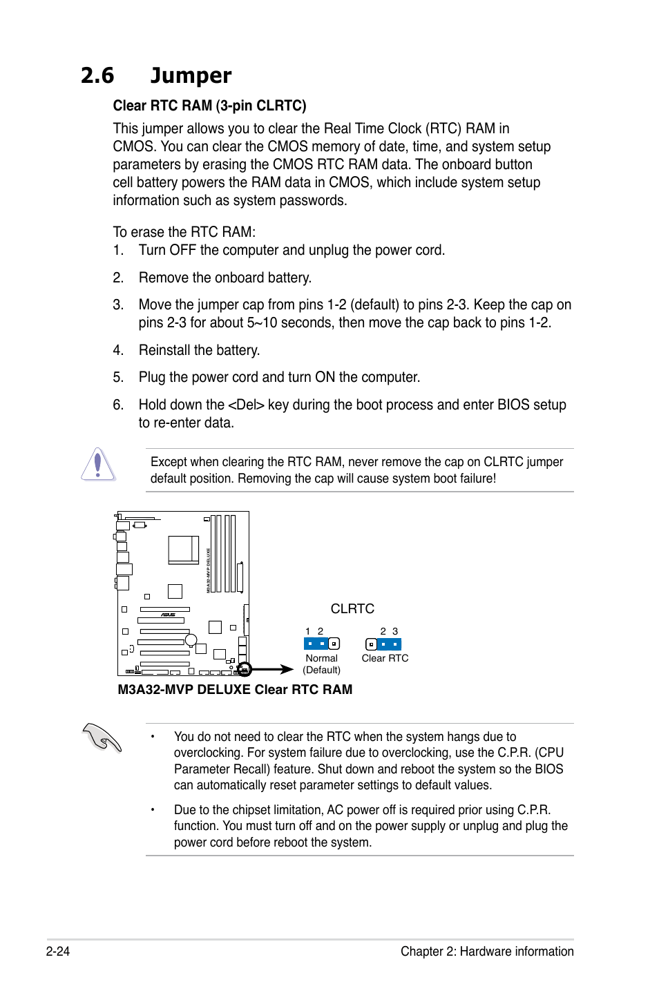 6 jumper | Asus DELUXE SERIES M3A32-MVP User Manual | Page 50 / 176