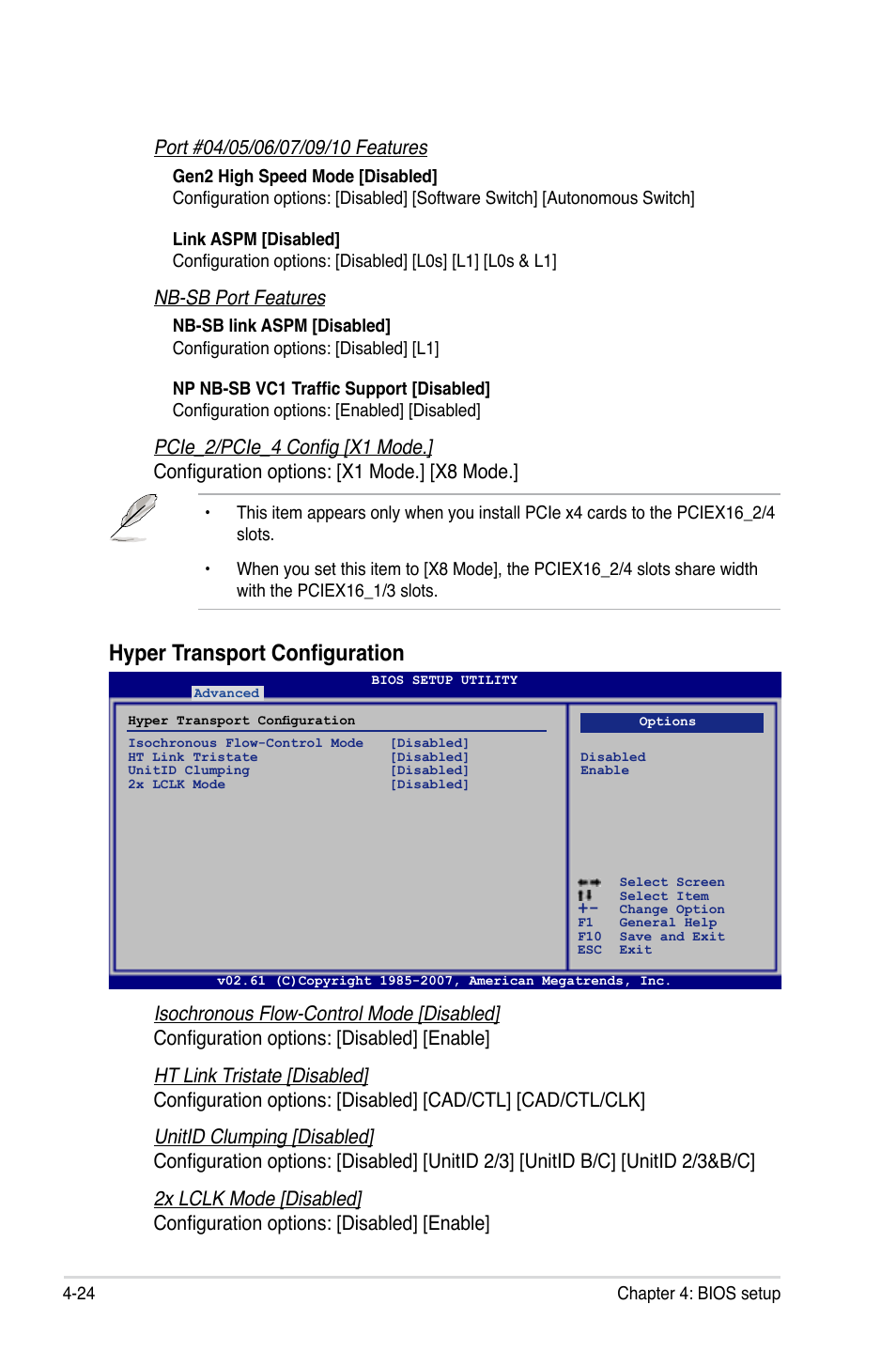 Hyper transport configuration, Nb-sb port features | Asus DELUXE SERIES M3A32-MVP User Manual | Page 96 / 176