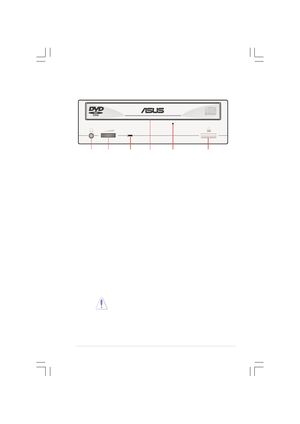 Front panel | Asus DVD-R/RW Drive DVR-104 User Manual | Page 11 / 24