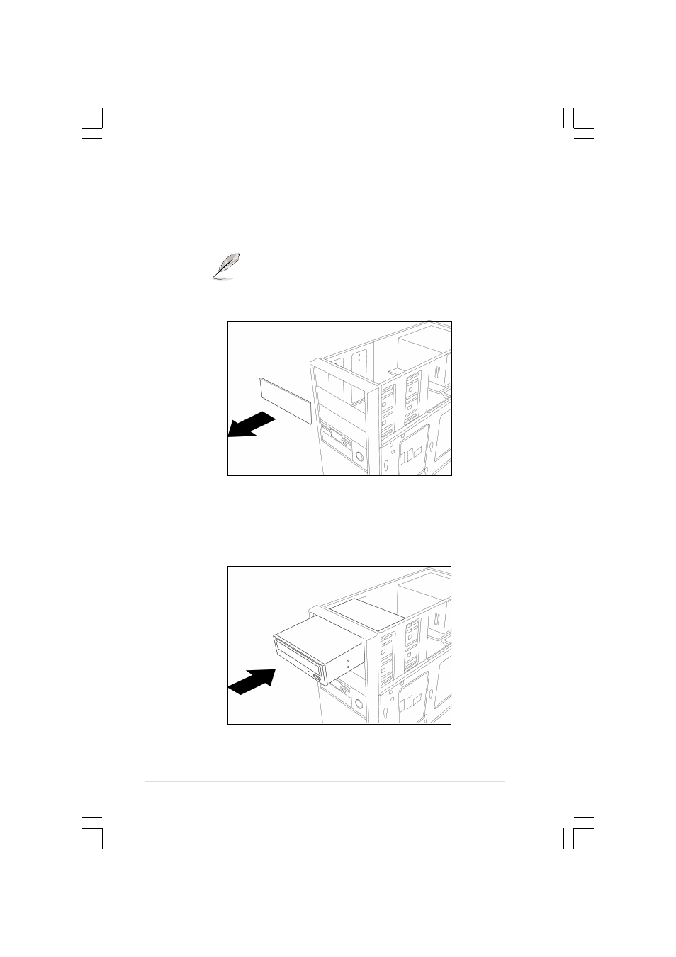 Installing the dvd-r/rw drive | Asus DVD-R/RW Drive DVR-104 User Manual | Page 16 / 24