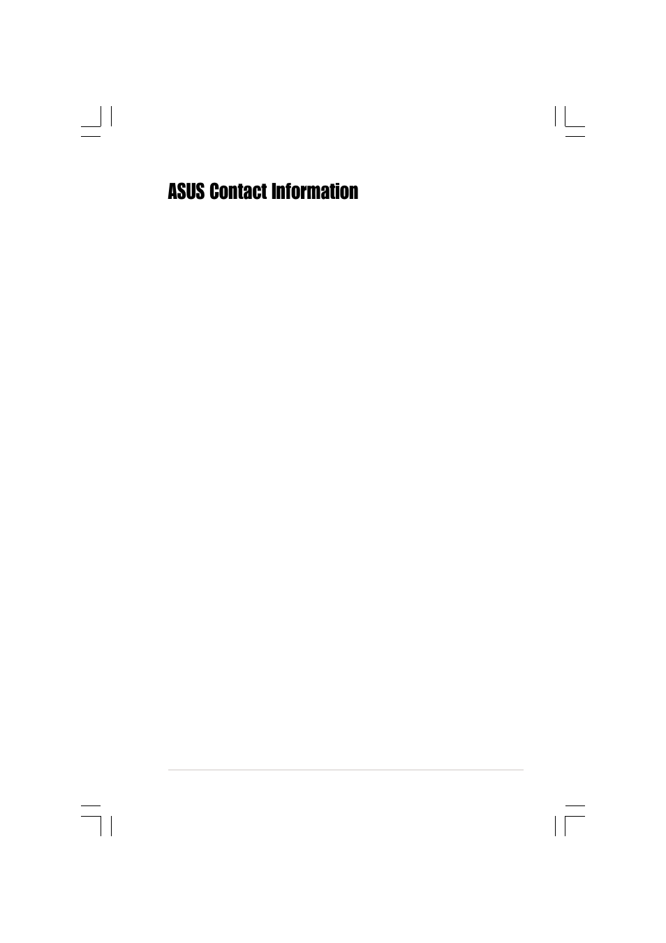 Asus contact information, Asustek computer inc. (asia-pacific), Asus computer international (america) | Asus computer gmbh (europe) | Asus DVD-R/RW Drive DVR-104 User Manual | Page 5 / 24