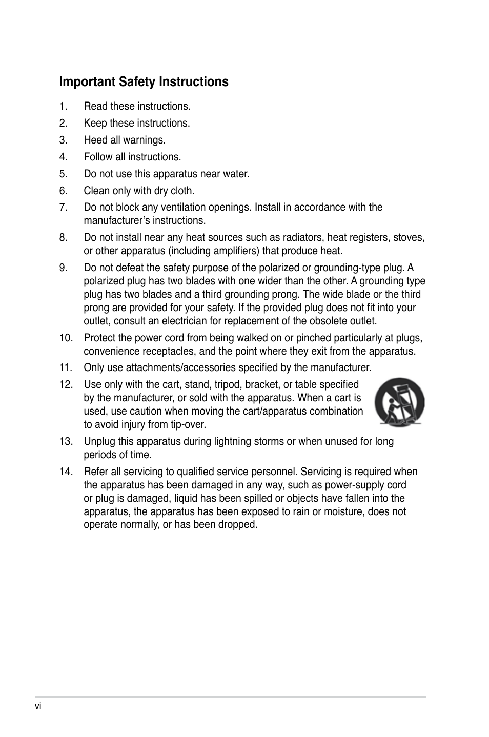 Important safety instructions | Asus O!PLAY MINI E6072 User Manual | Page 6 / 44