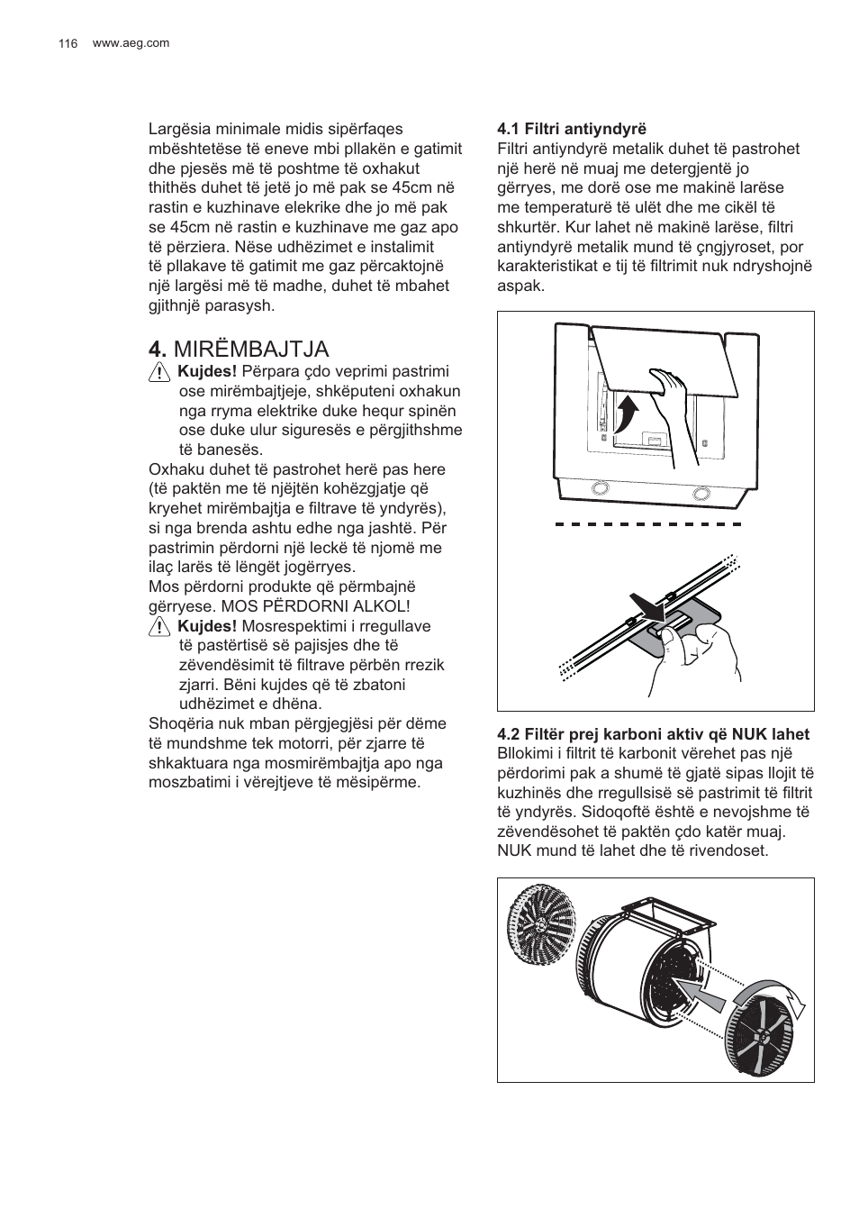 Mirëmbajtja | AEG X56143MD0 User Manual | Page 116 / 128