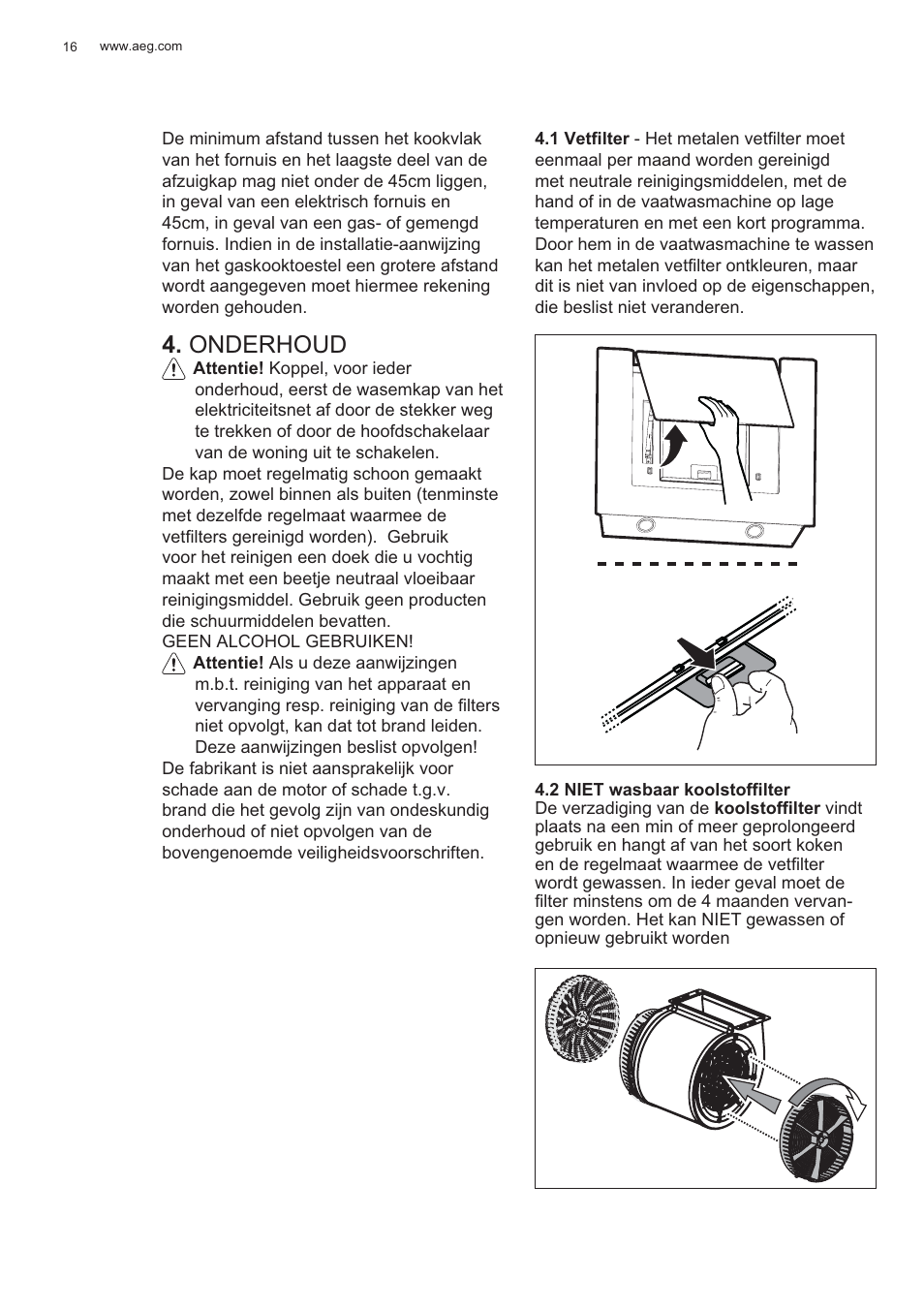 Onderhoud | AEG X56143MD0 User Manual | Page 16 / 128