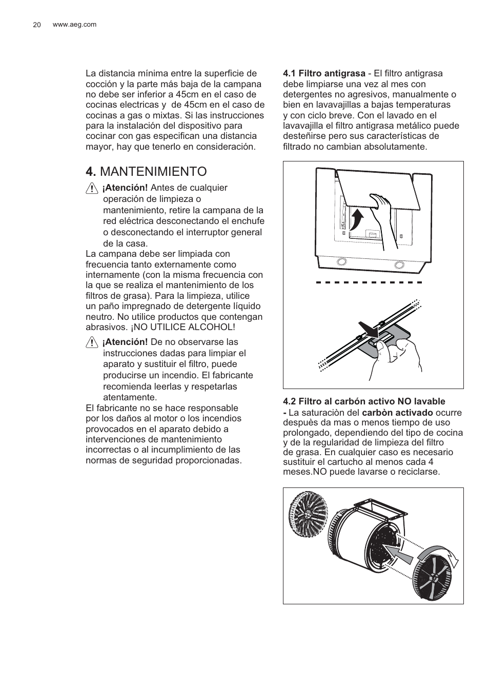 Mantenimiento | AEG X56143MD0 User Manual | Page 20 / 128