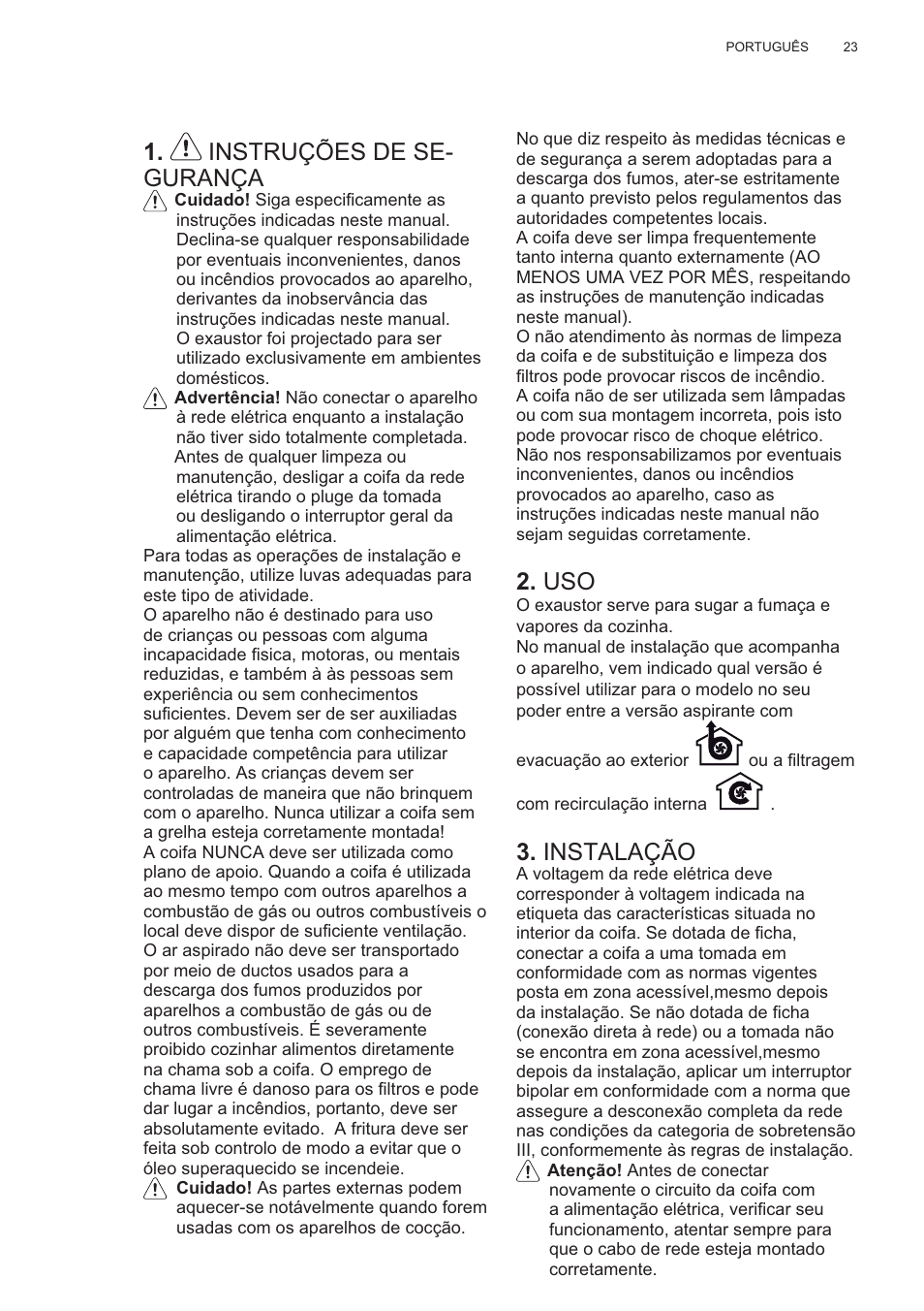 Instruções de se- gurança, Instalação | AEG X56143MD0 User Manual | Page 23 / 128