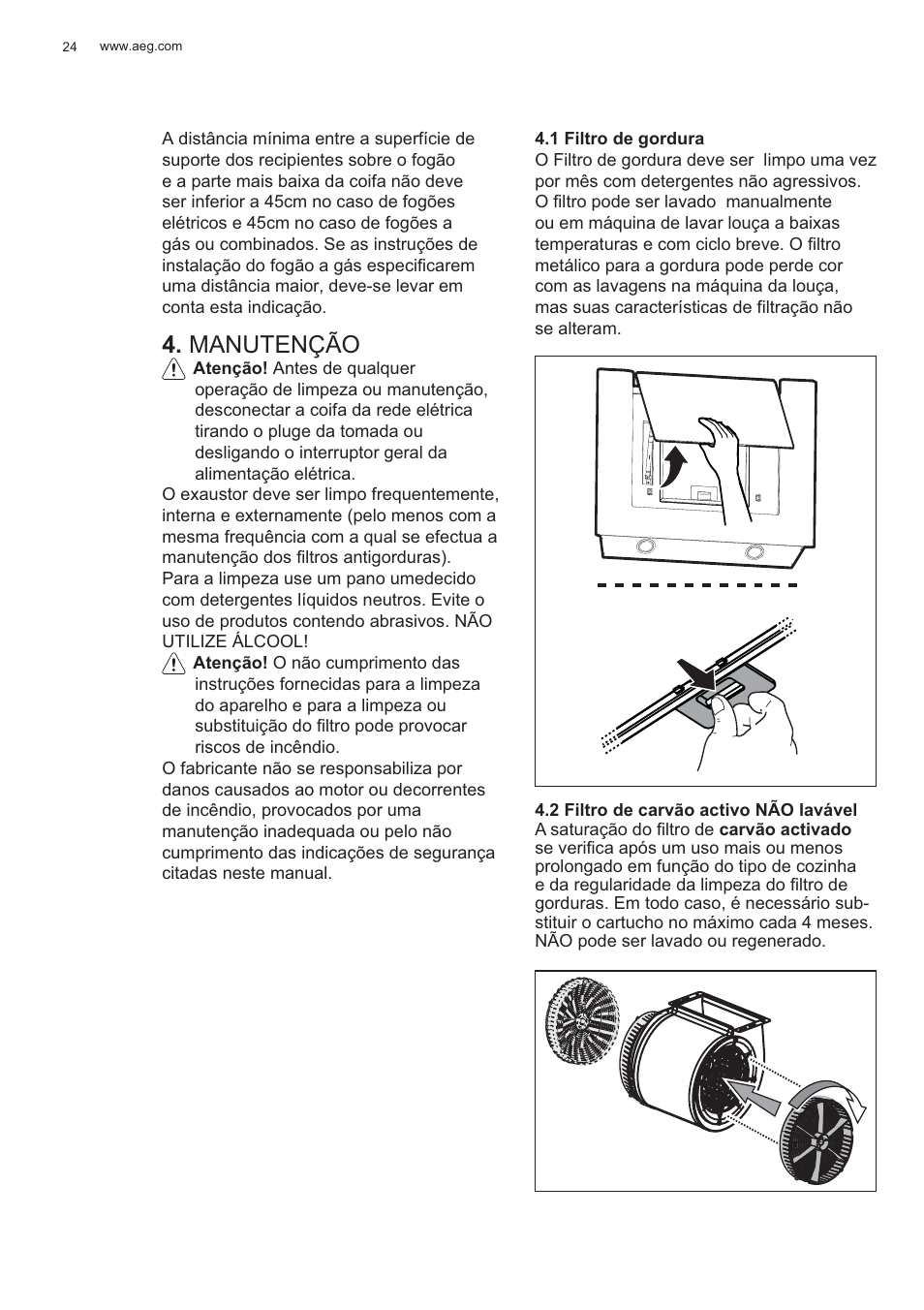 Manutenção | AEG X56143MD0 User Manual | Page 24 / 128