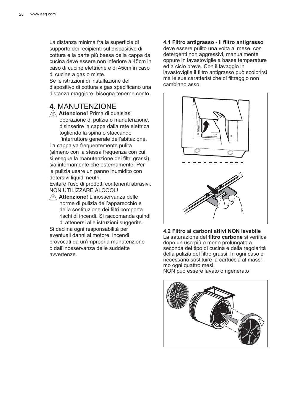 Manutenzione | AEG X56143MD0 User Manual | Page 28 / 128