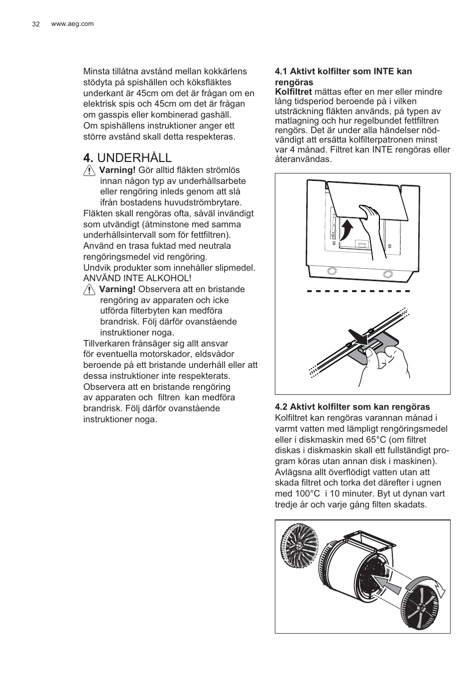 Underhåll | AEG X56143MD0 User Manual | Page 32 / 128