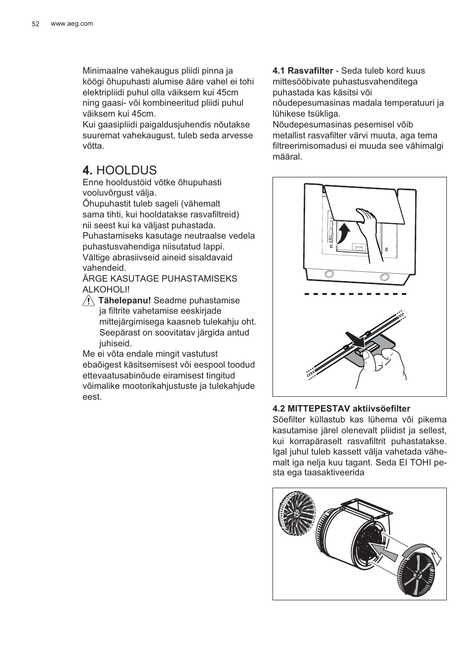 Hooldus | AEG X56143MD0 User Manual | Page 52 / 128