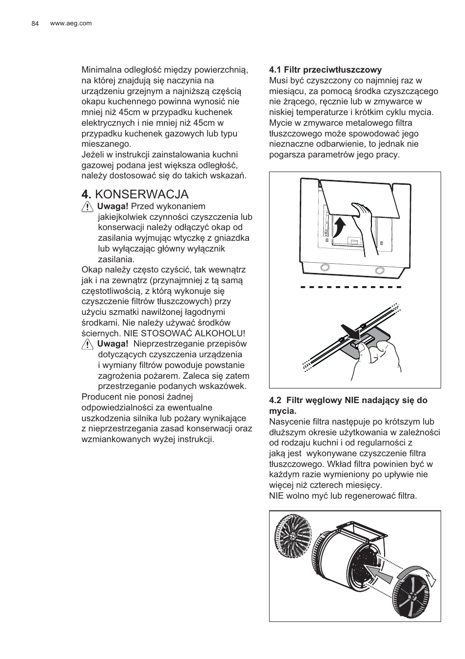 Konserwacja | AEG X56143MD0 User Manual | Page 84 / 128