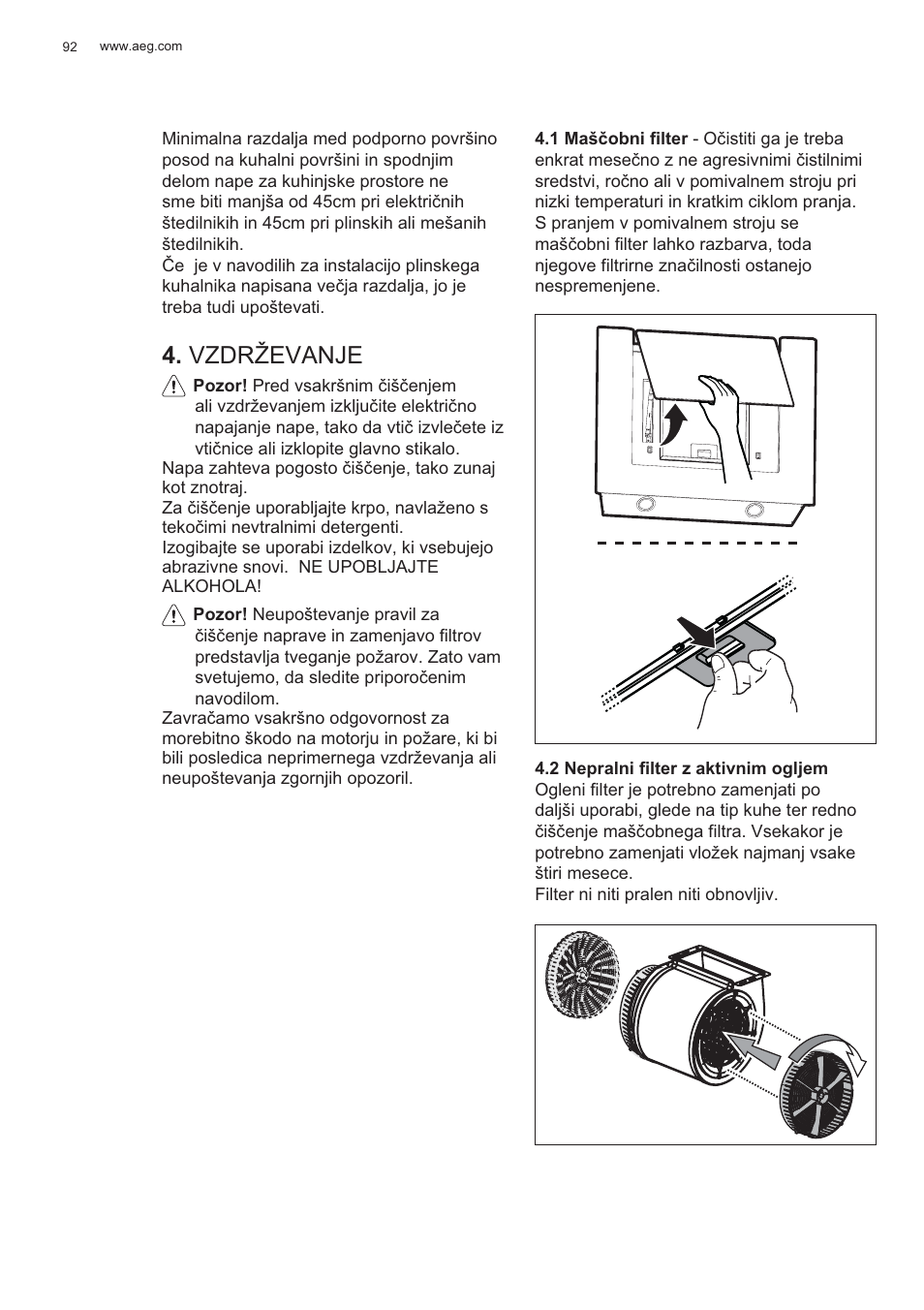 Vzdrževanje | AEG X56143MD0 User Manual | Page 92 / 128