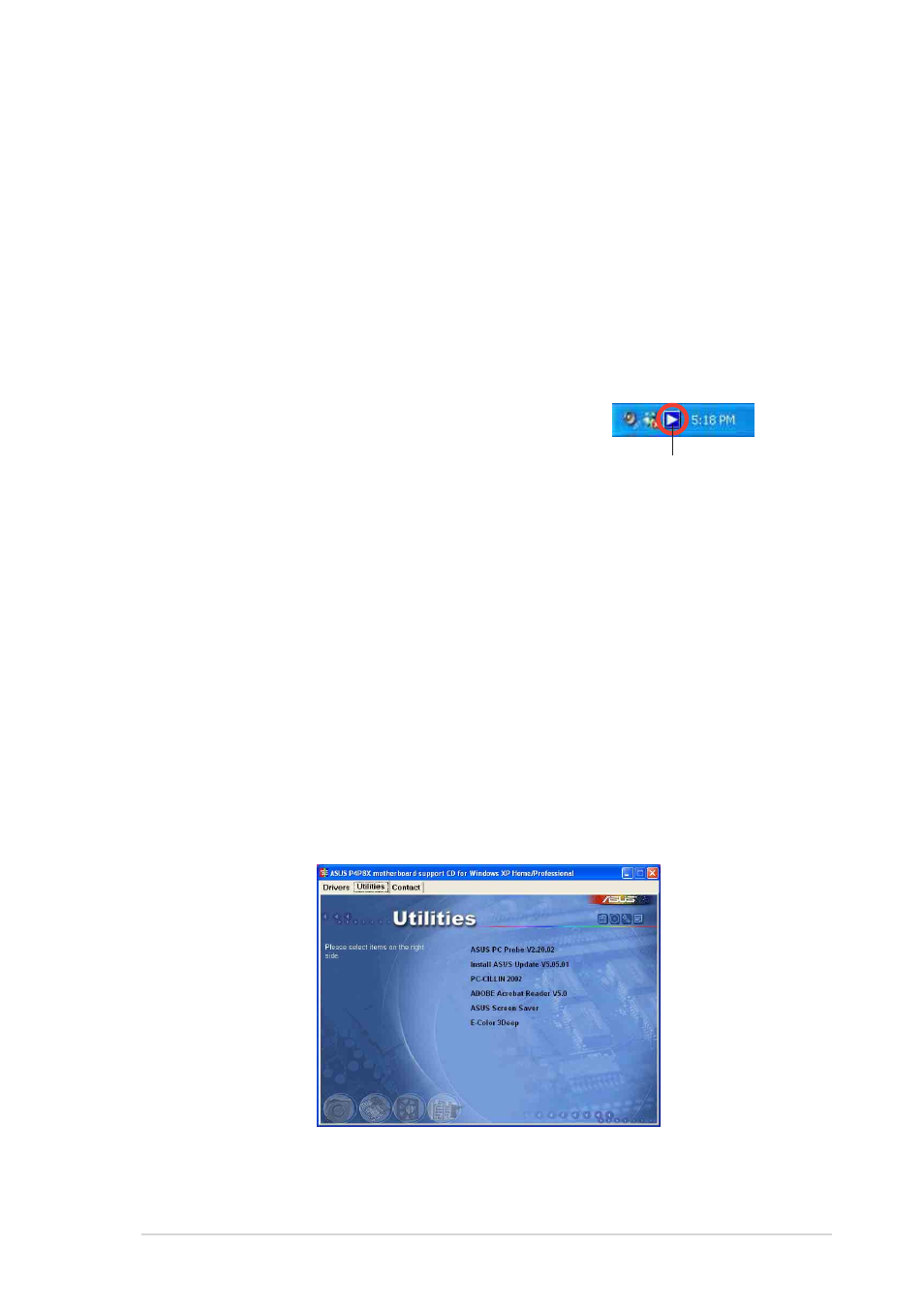2 drivers menu, 3 utilities menu | Asus P4P8X User Manual | Page 77 / 84