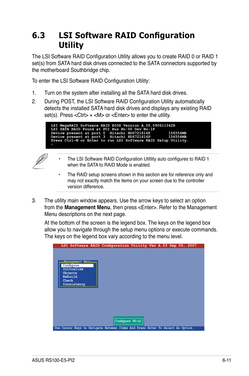 3 lsi software raid configuration utility, Lsi software raid configuration utility -11 | Asus RS100-E5-PI2 User Manual | Page 105 / 148