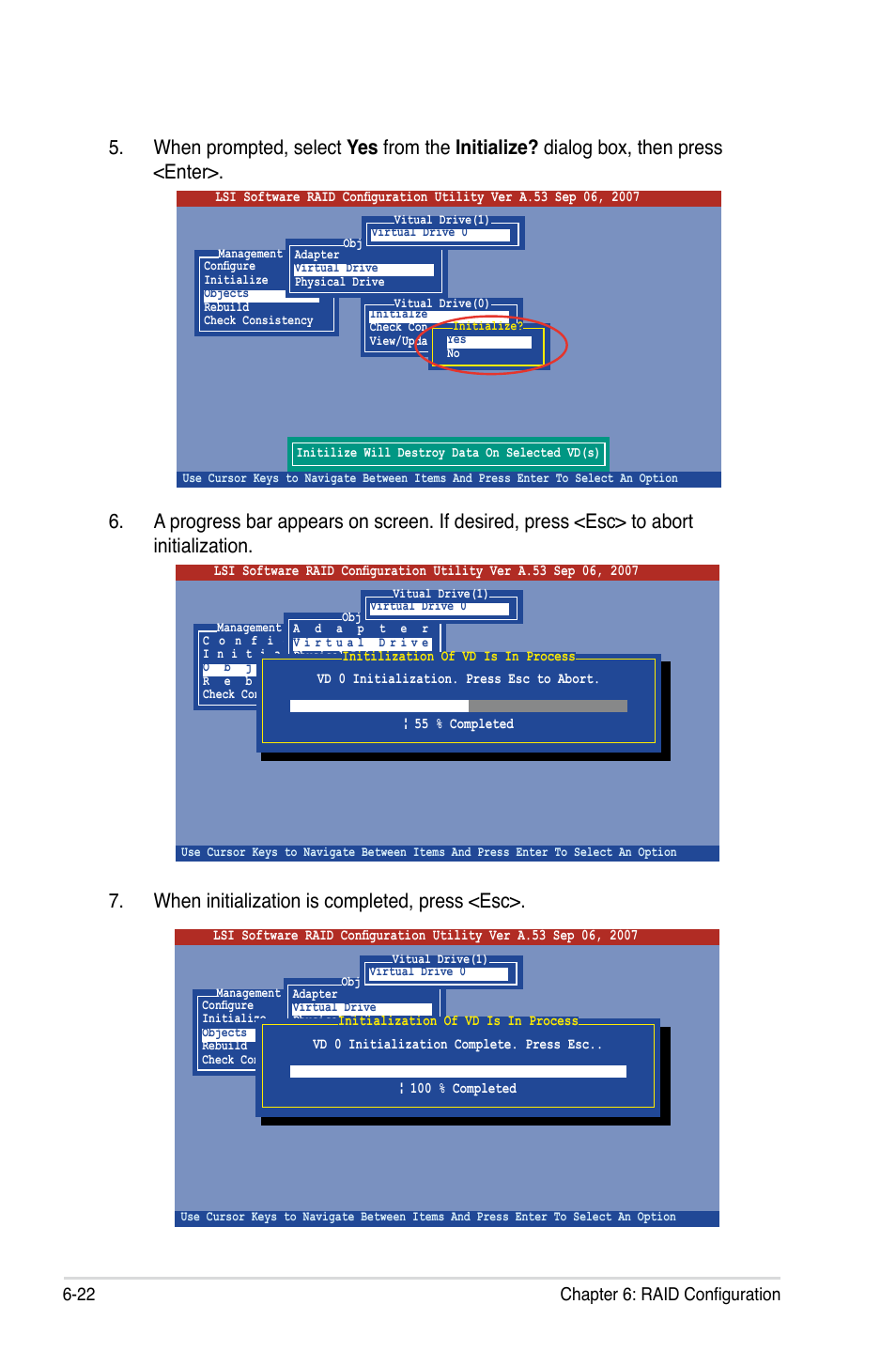 22 chapter 6: raid configuration | Asus RS100-E5-PI2 User Manual | Page 116 / 148