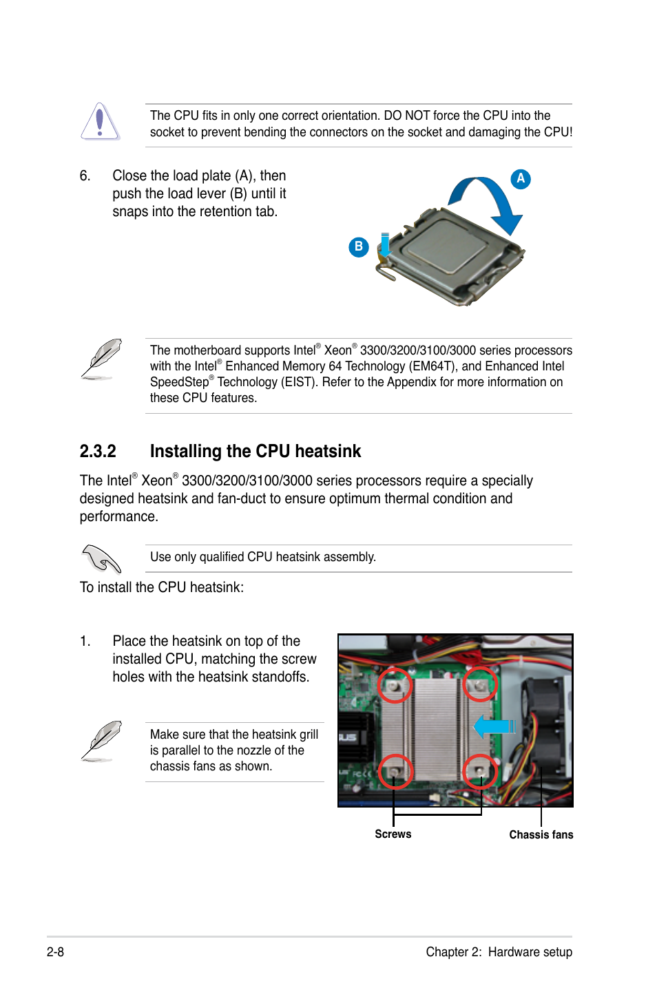 2 installing the cpu heatsink, Installing the cpu heatsink -8 | Asus RS100-E5-PI2 User Manual | Page 26 / 148