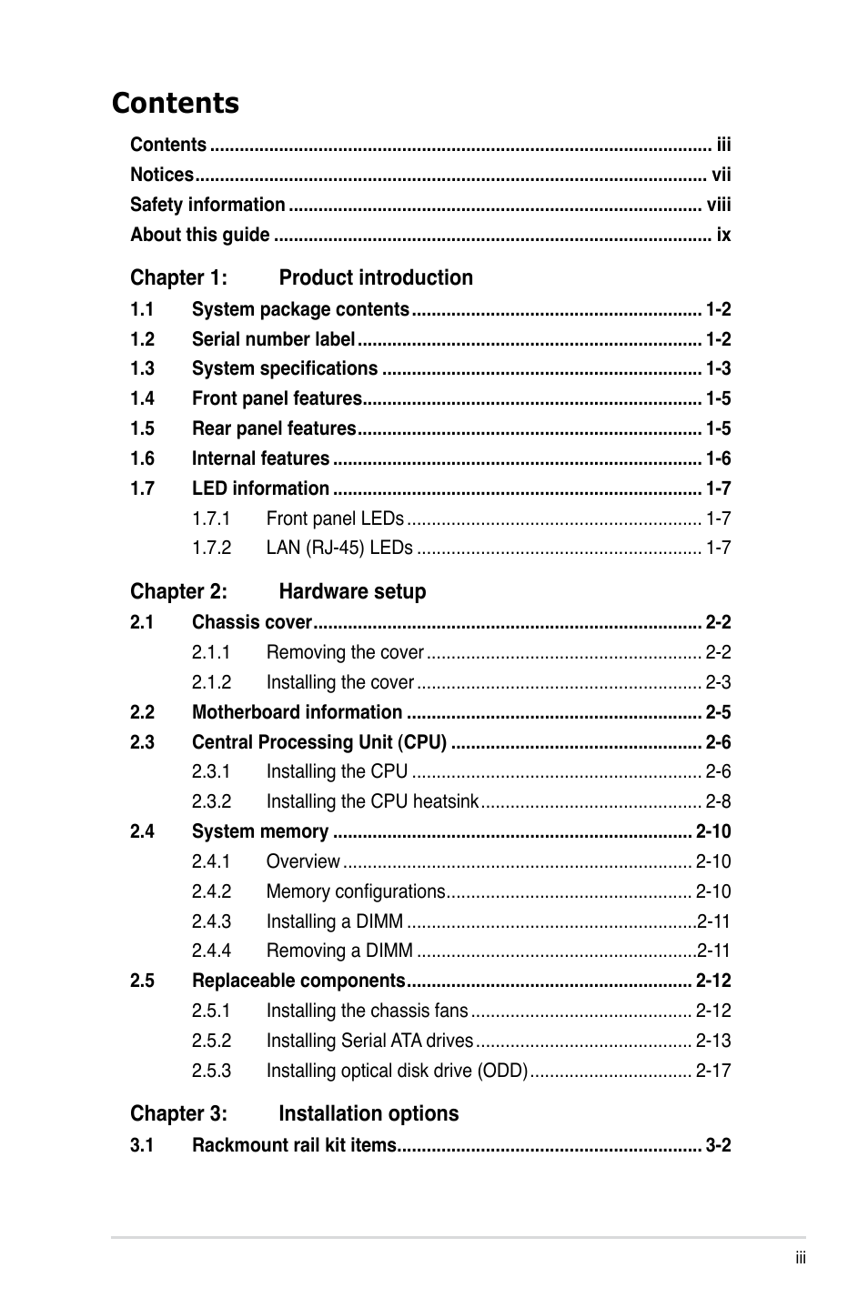 Asus RS100-E5-PI2 User Manual | Page 3 / 148