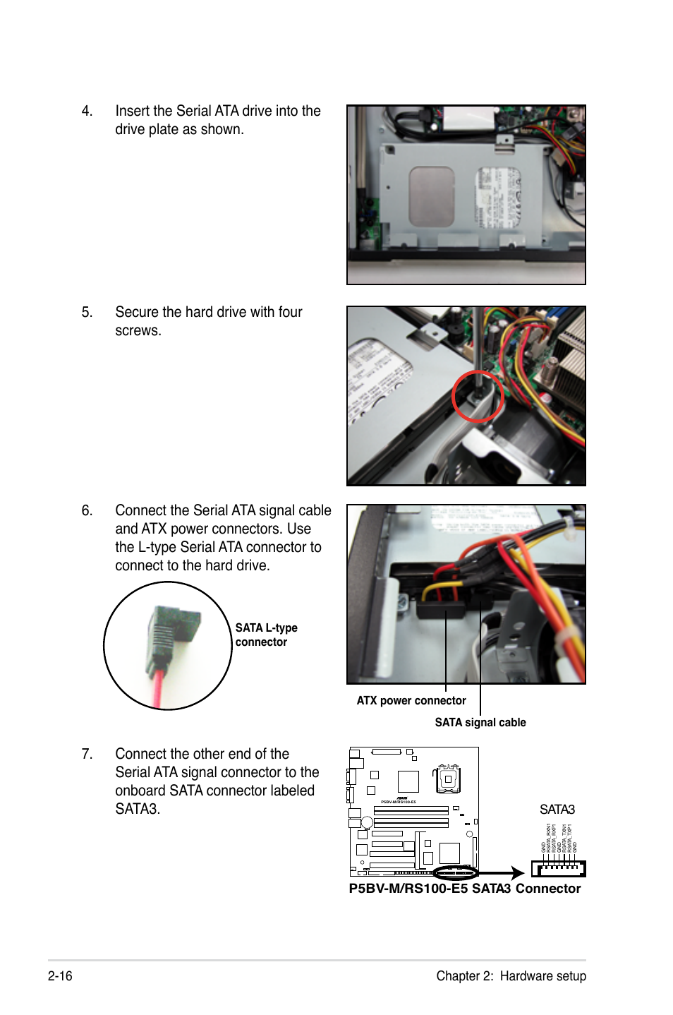 Chapter 2: hardware setup 2-16, Sata3 | Asus RS100-E5-PI2 User Manual | Page 34 / 148