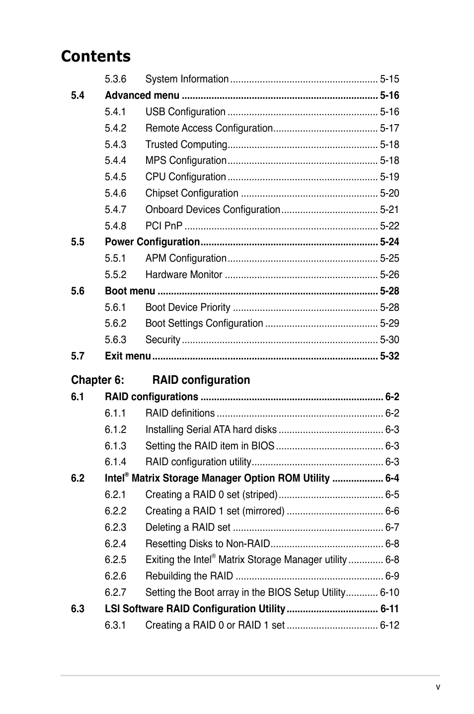 Asus RS100-E5-PI2 User Manual | Page 5 / 148