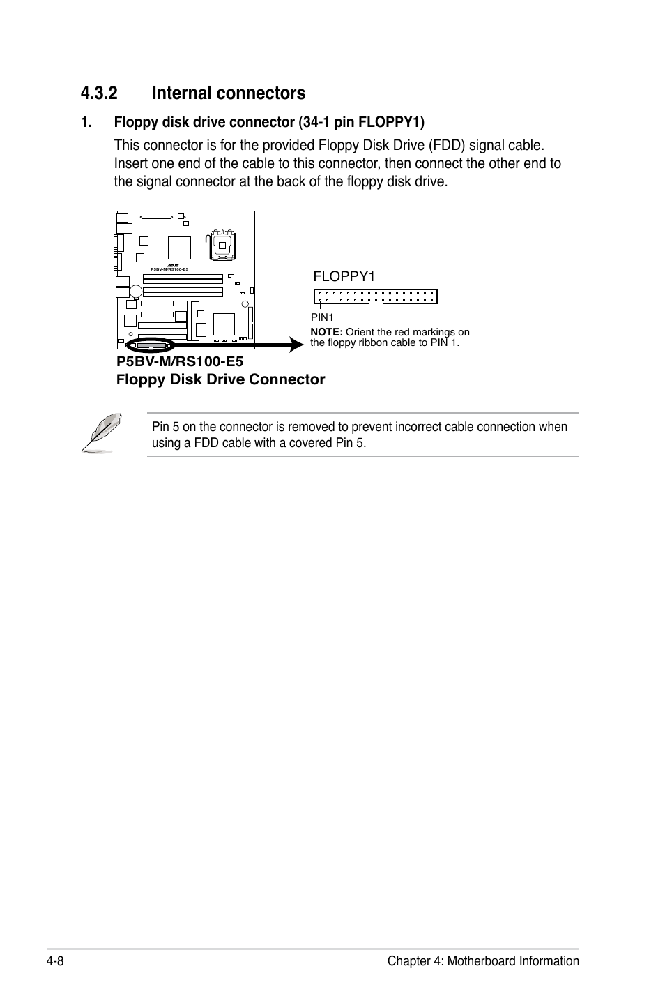 2 internal connectors, Internal connectors -8 | Asus RS100-E5-PI2 User Manual | Page 54 / 148