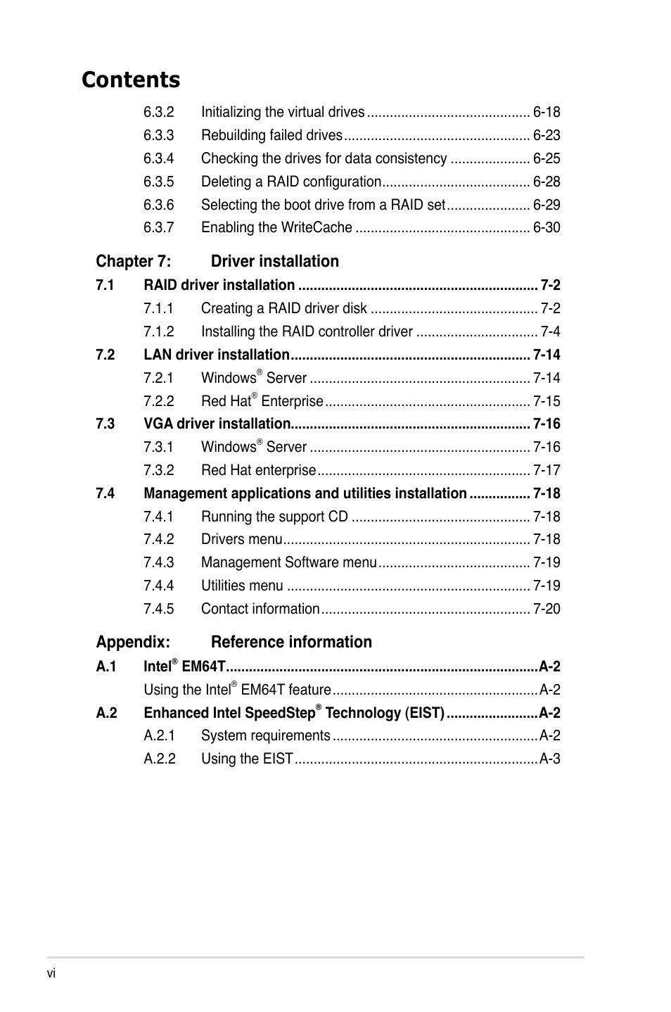 Asus RS100-E5-PI2 User Manual | Page 6 / 148