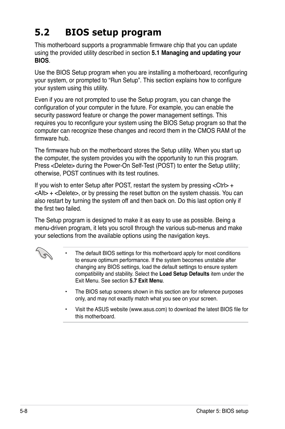 2 bios setup program, Bios setup program -8 | Asus RS100-E5-PI2 User Manual | Page 70 / 148