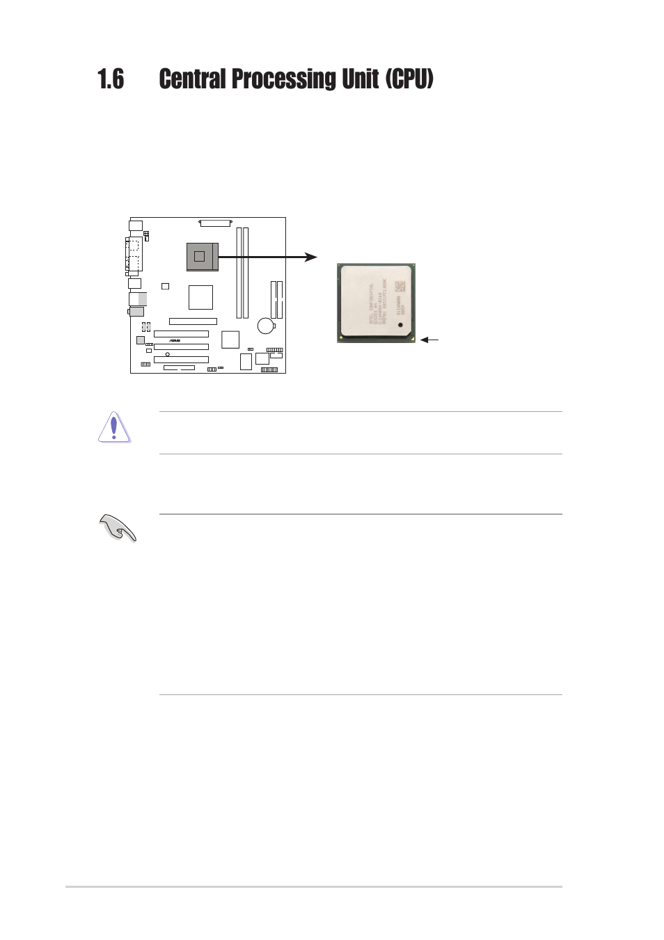 6 central processing unit (cpu), 1 overview, Hyper-threading technology | Asus P4SP-MX SE User Manual | Page 16 / 64