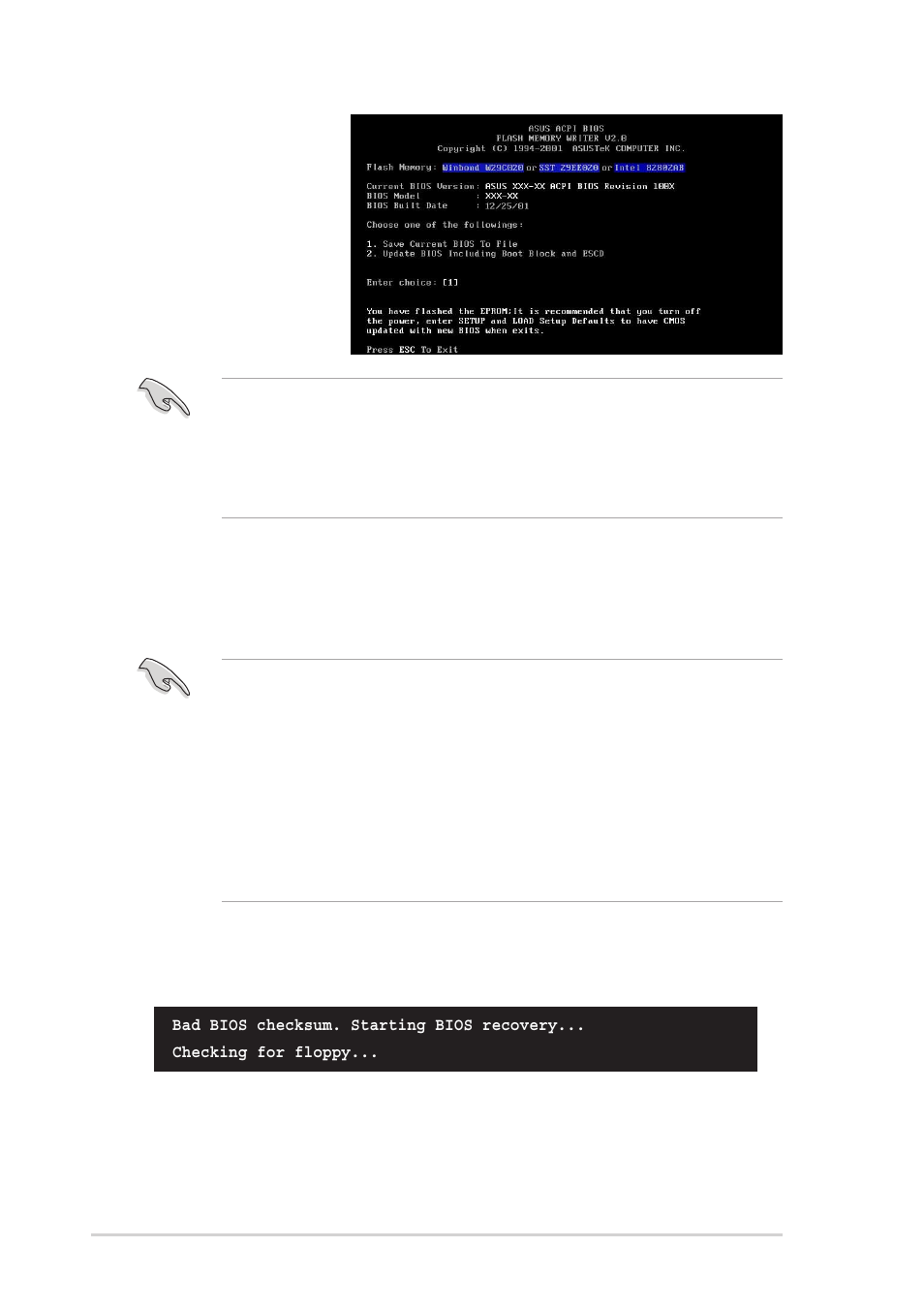 4 recovering the bios with crashfree bios | Asus P4SP-MX SE User Manual | Page 38 / 64