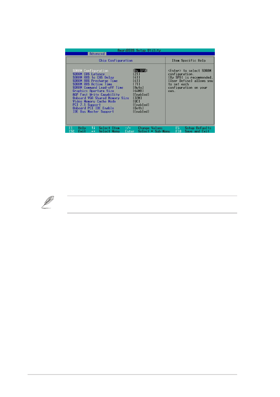 1 chip configuration | Asus P4SP-MX SE User Manual | Page 50 / 64