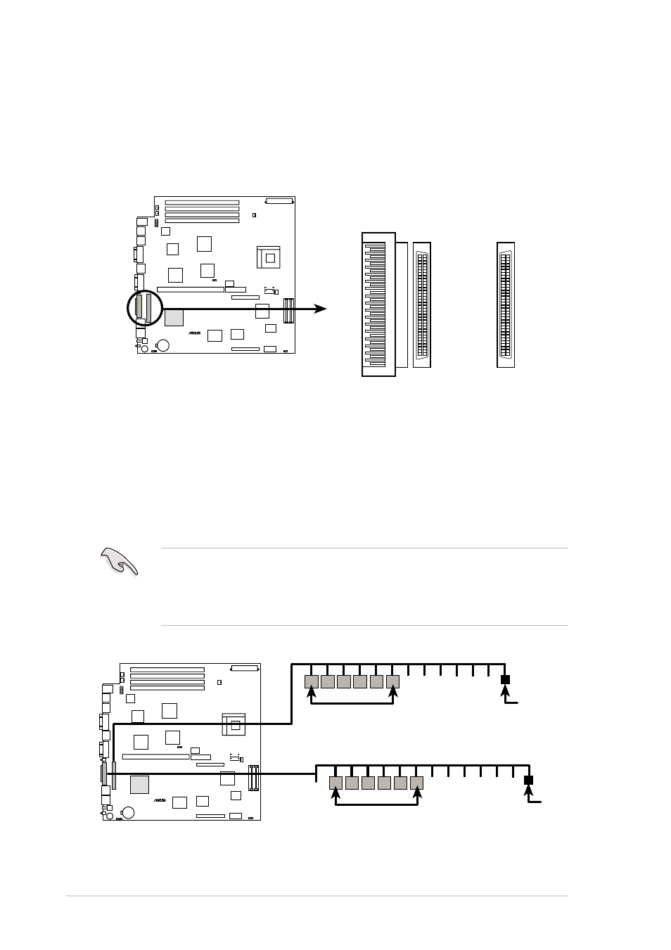 Nr-lsr onboard scsi connectors hdscsi, Scsi-b, Nr-lsr scsi connection example | Asus Motherboard NR-LSR User Manual | Page 44 / 106