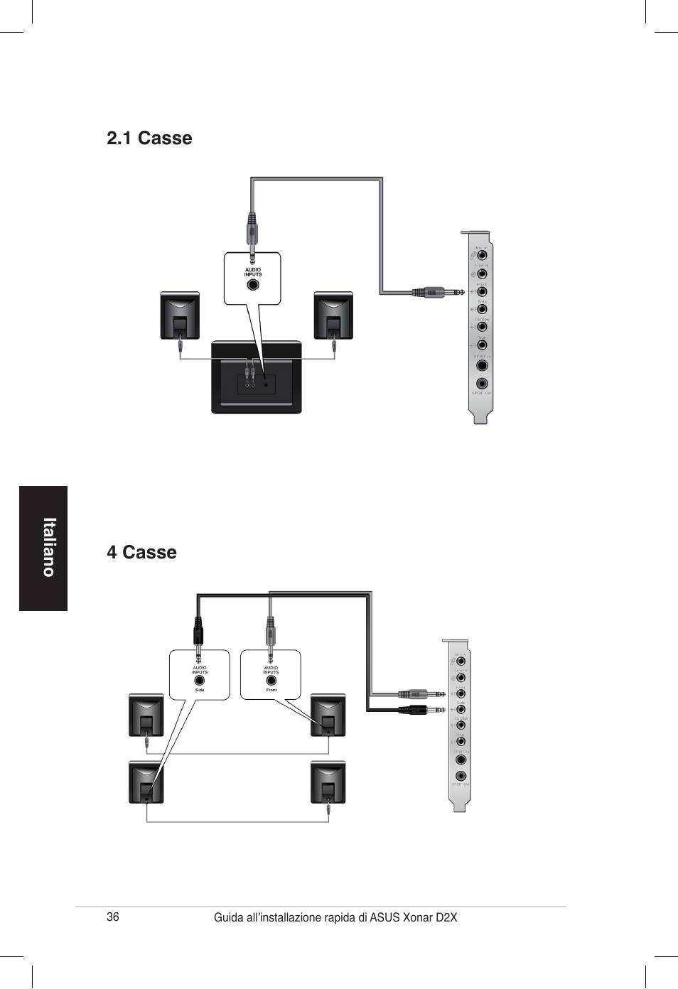 4 casse 2.1 casse | Asus Audio Card Xonar D2X User Manual | Page 36 / 70