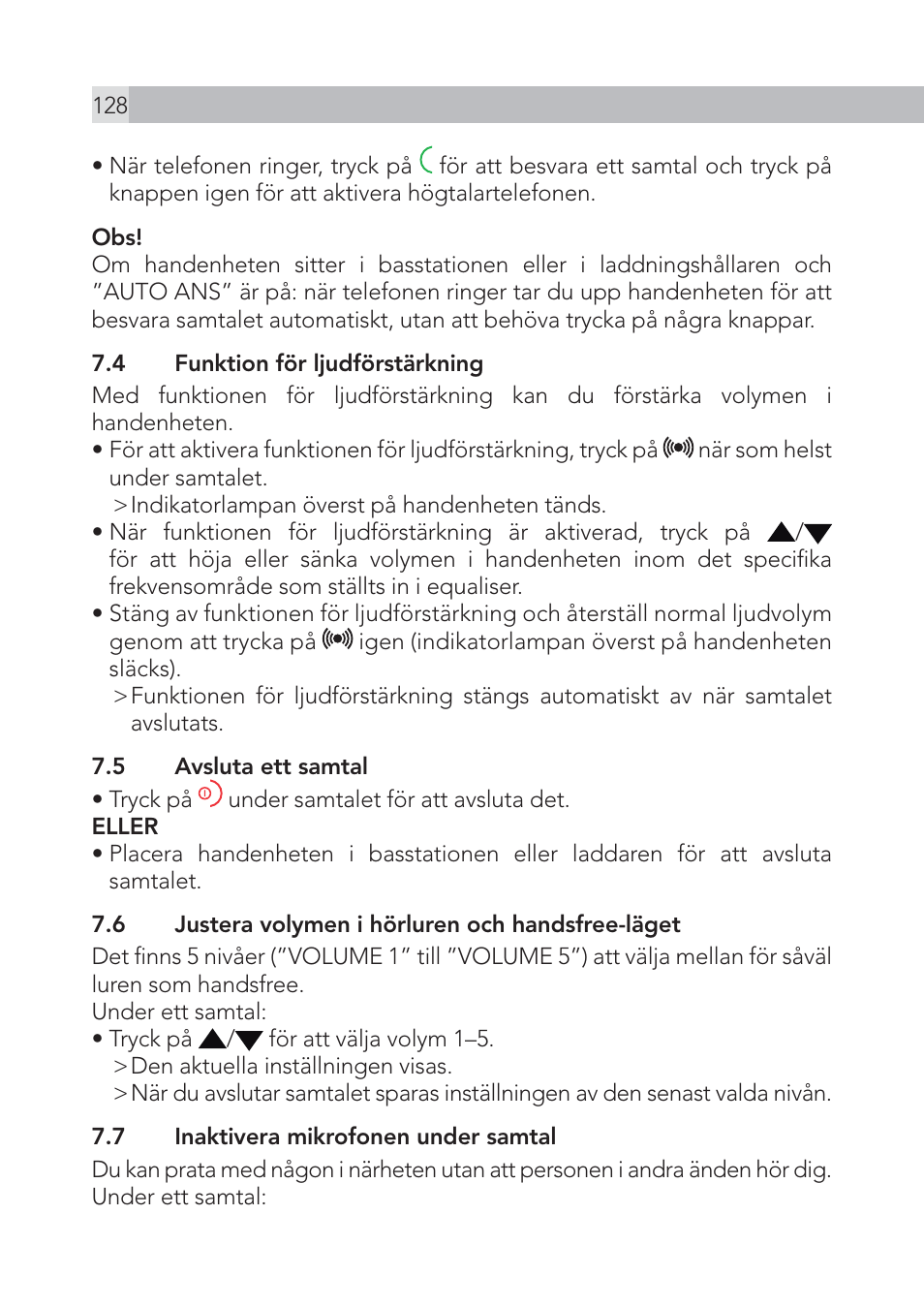 AEG Voxtel S105 User Manual | Page 128 / 268
