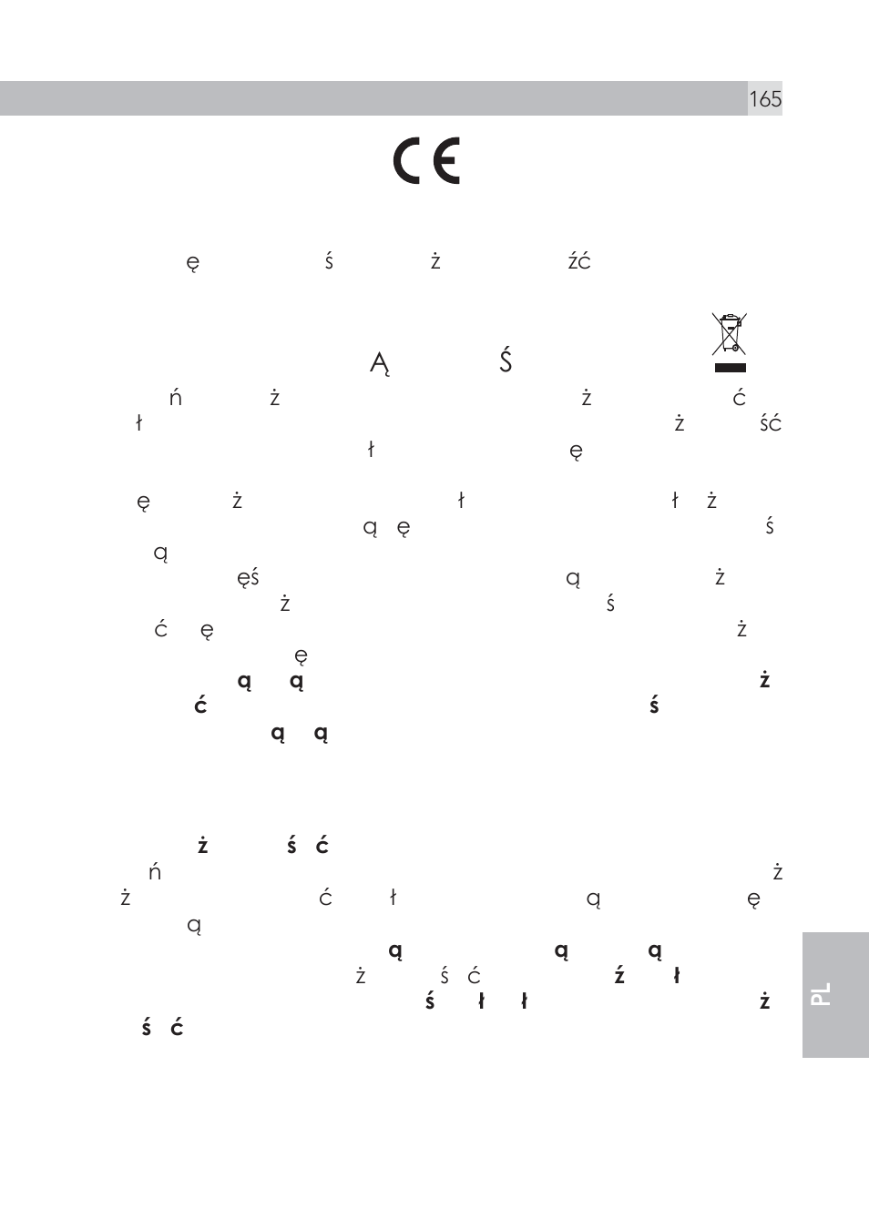 14 deklaracja we, 15 utylizacja urzćdzenia (ģrodowisko), 16 czyszczenie i konserwacja | AEG Voxtel S105 User Manual | Page 165 / 268