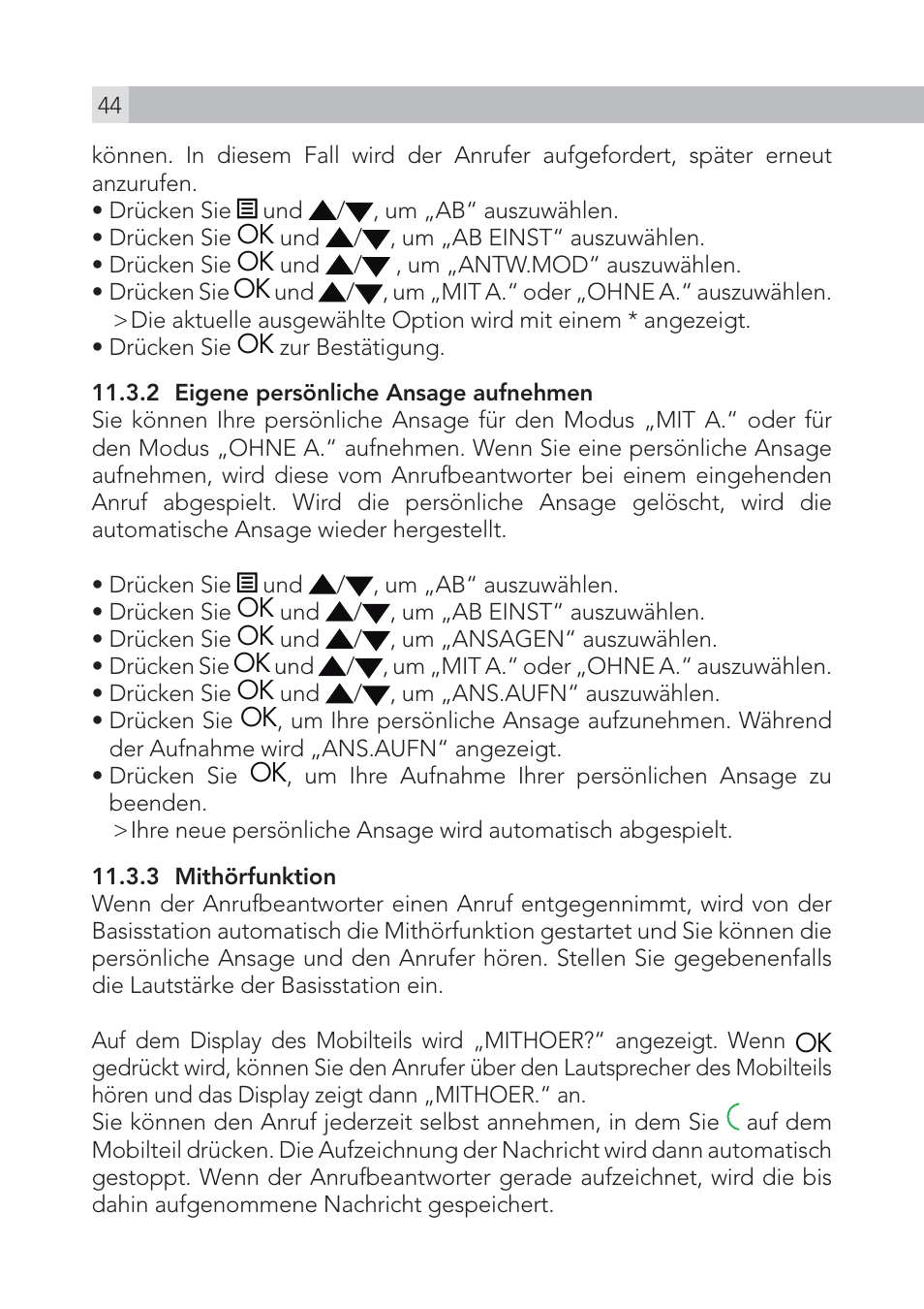 AEG Voxtel S105 User Manual | Page 44 / 268