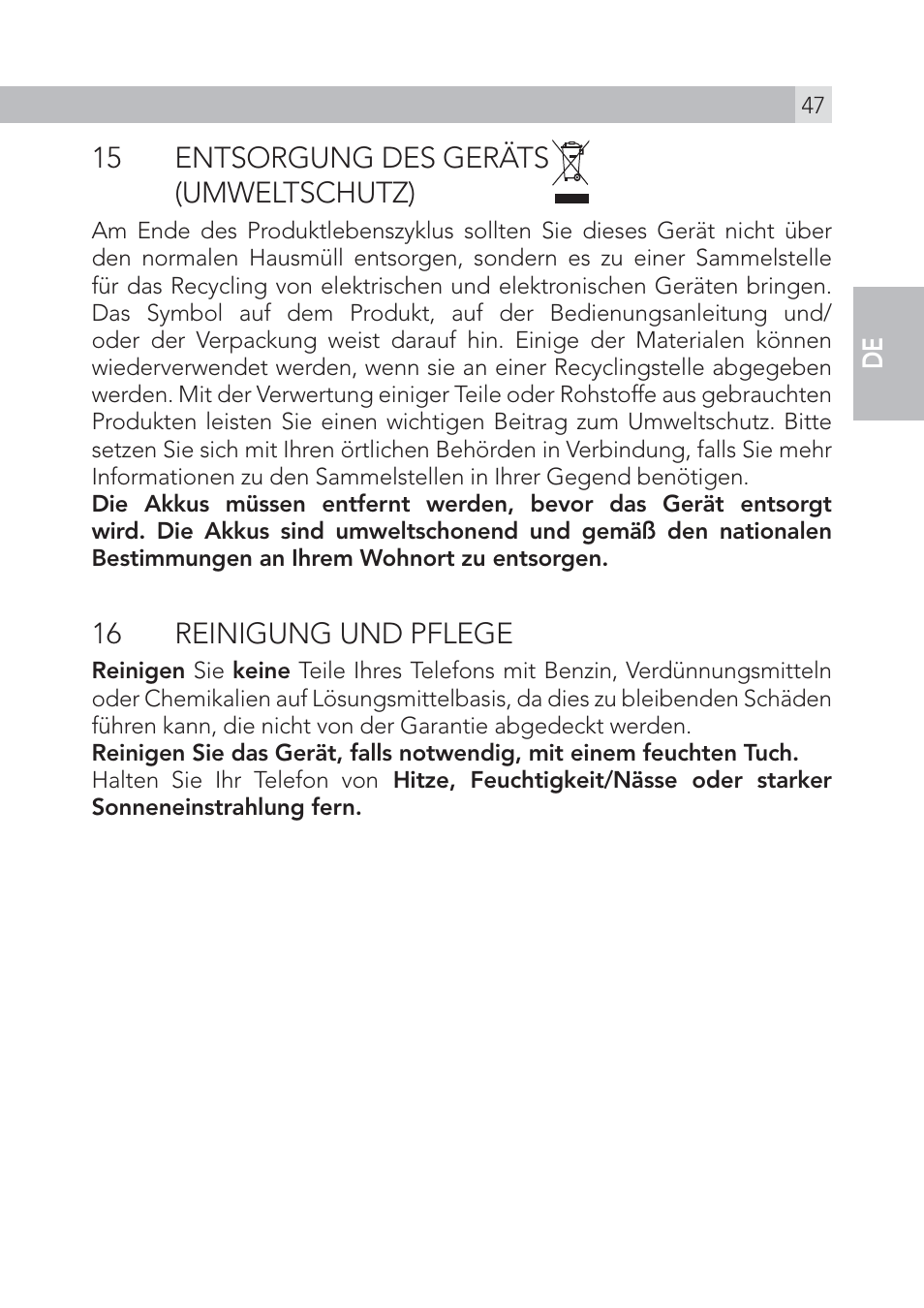 AEG Voxtel S105 User Manual | Page 47 / 268