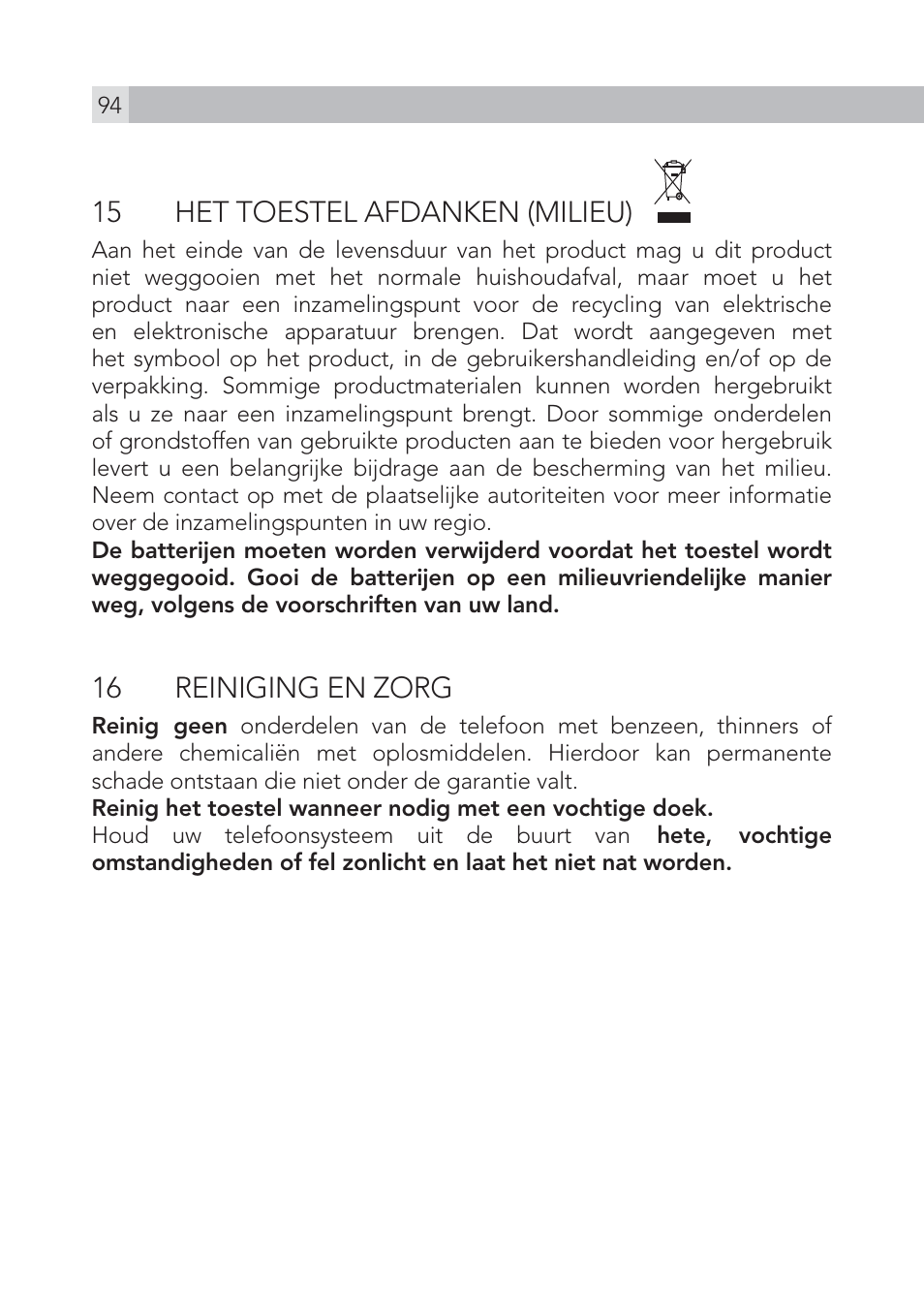 AEG Voxtel S105 User Manual | Page 94 / 268