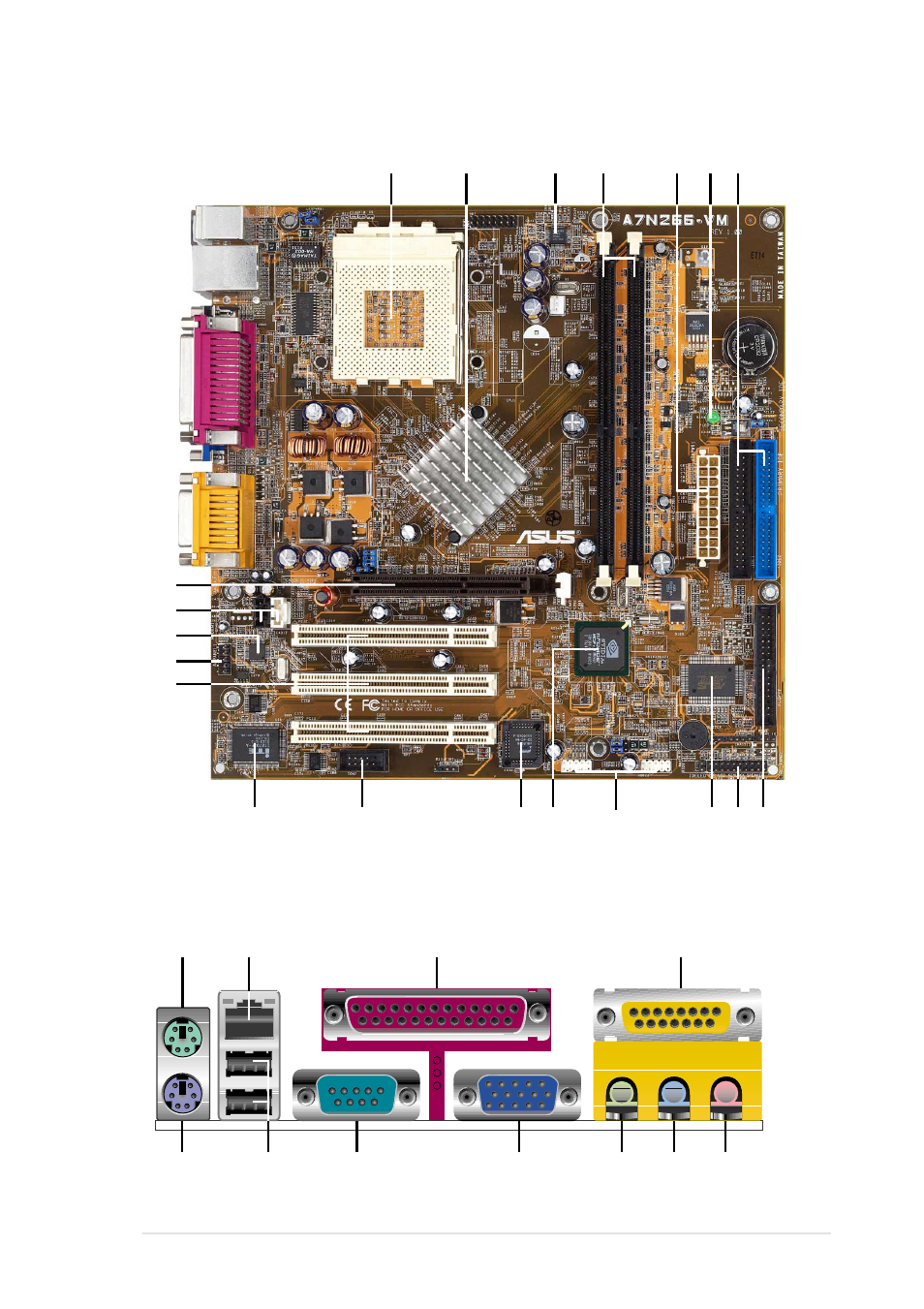 1 component locations | Asus A7N266-VM User Manual | Page 15 / 116