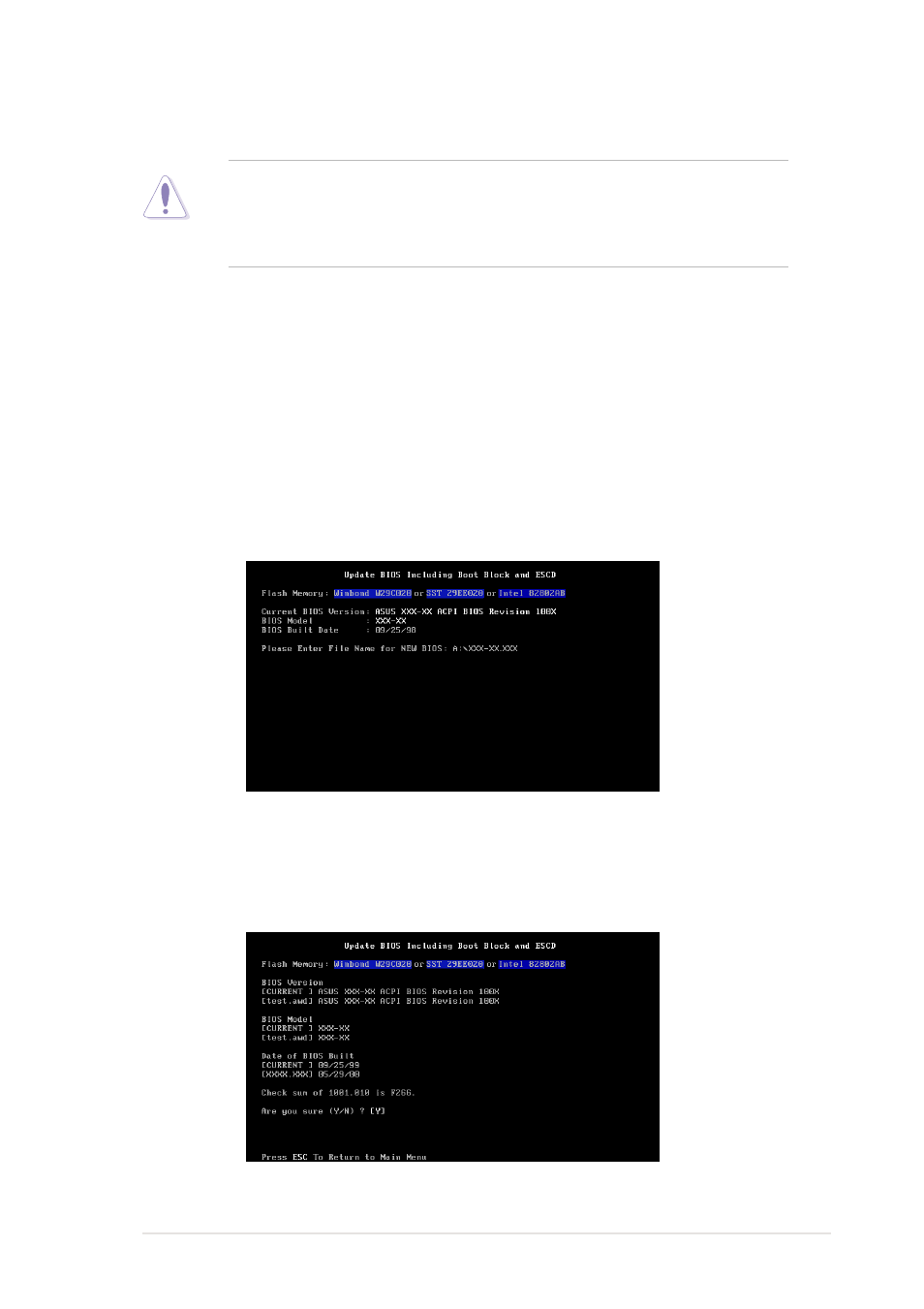 2 updating bios procedures | Asus A7N266-VM User Manual | Page 53 / 116