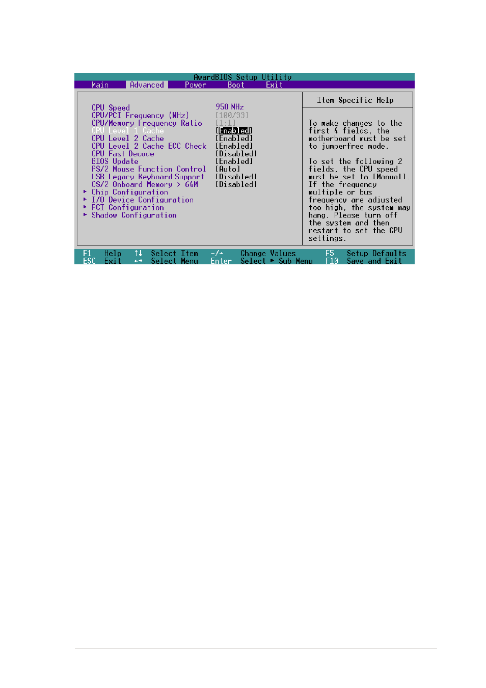 4 advanced menu | Asus A7N266-VM User Manual | Page 65 / 116
